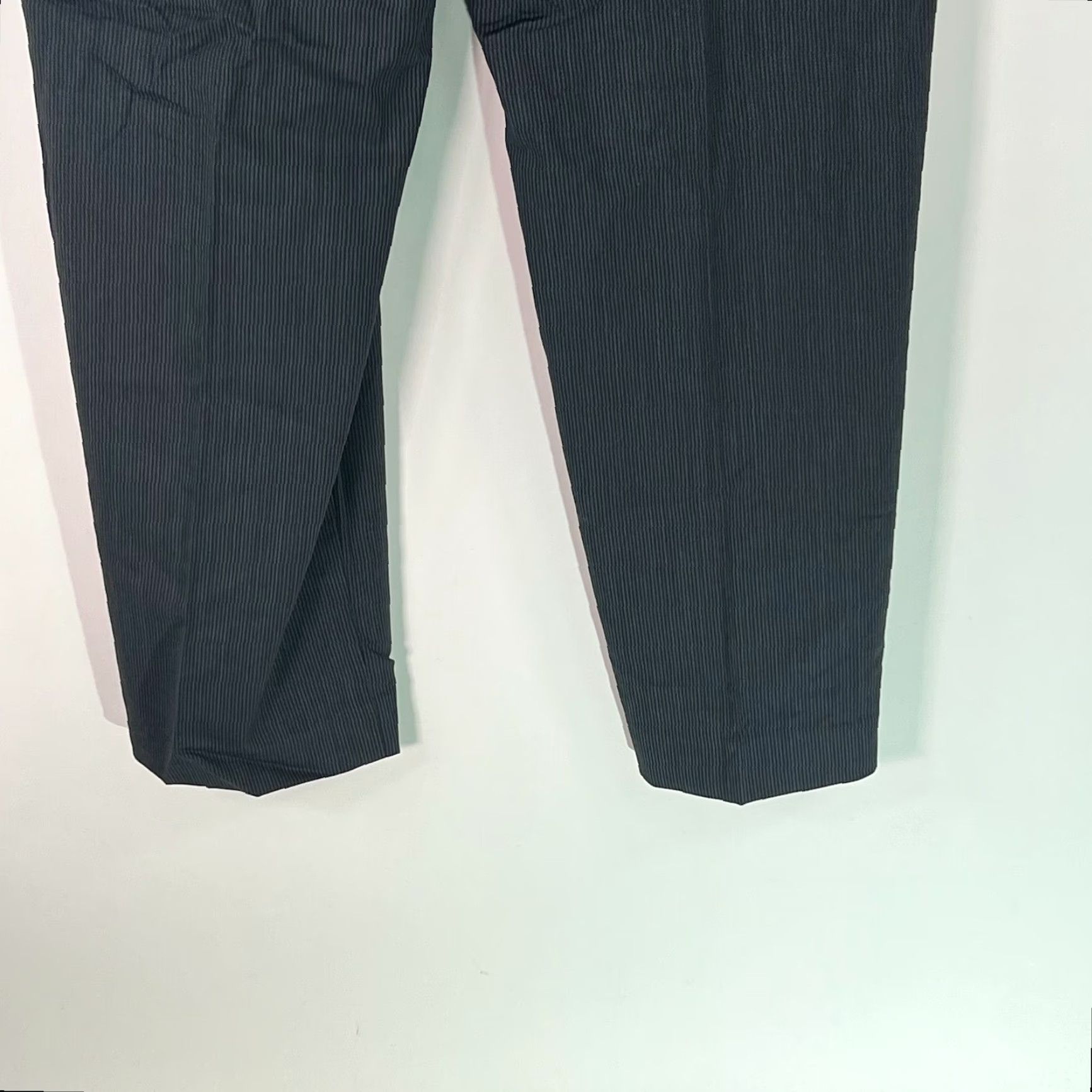 Alfani Alfani Mens Dress Pants Flat Front Wool Blend Mini Stripes Black 34X32 Adult Regular 34X32 Black Striped Wool Blend Dress Pants Mens 90s? Size US 34 / EU 50 - 7 Thumbnail