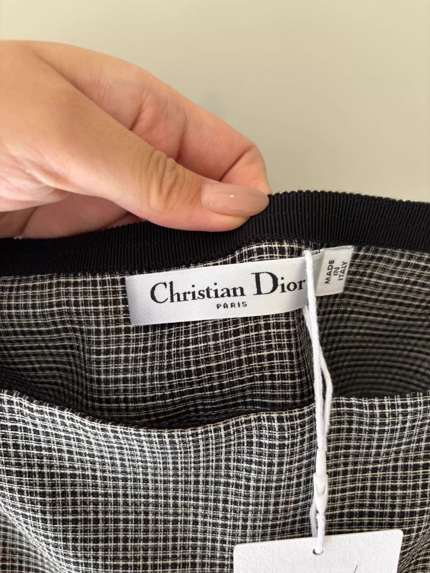 Dior Dior 100% Mulberry Silk Fine Check Skirt 38 NWT Size 27" / US 4 / IT 40 - 6 Thumbnail