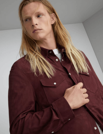 Brunello Cucinelli Leather Shirt in Red Size US M / EU 48-50 / 2 - 3 Thumbnail
