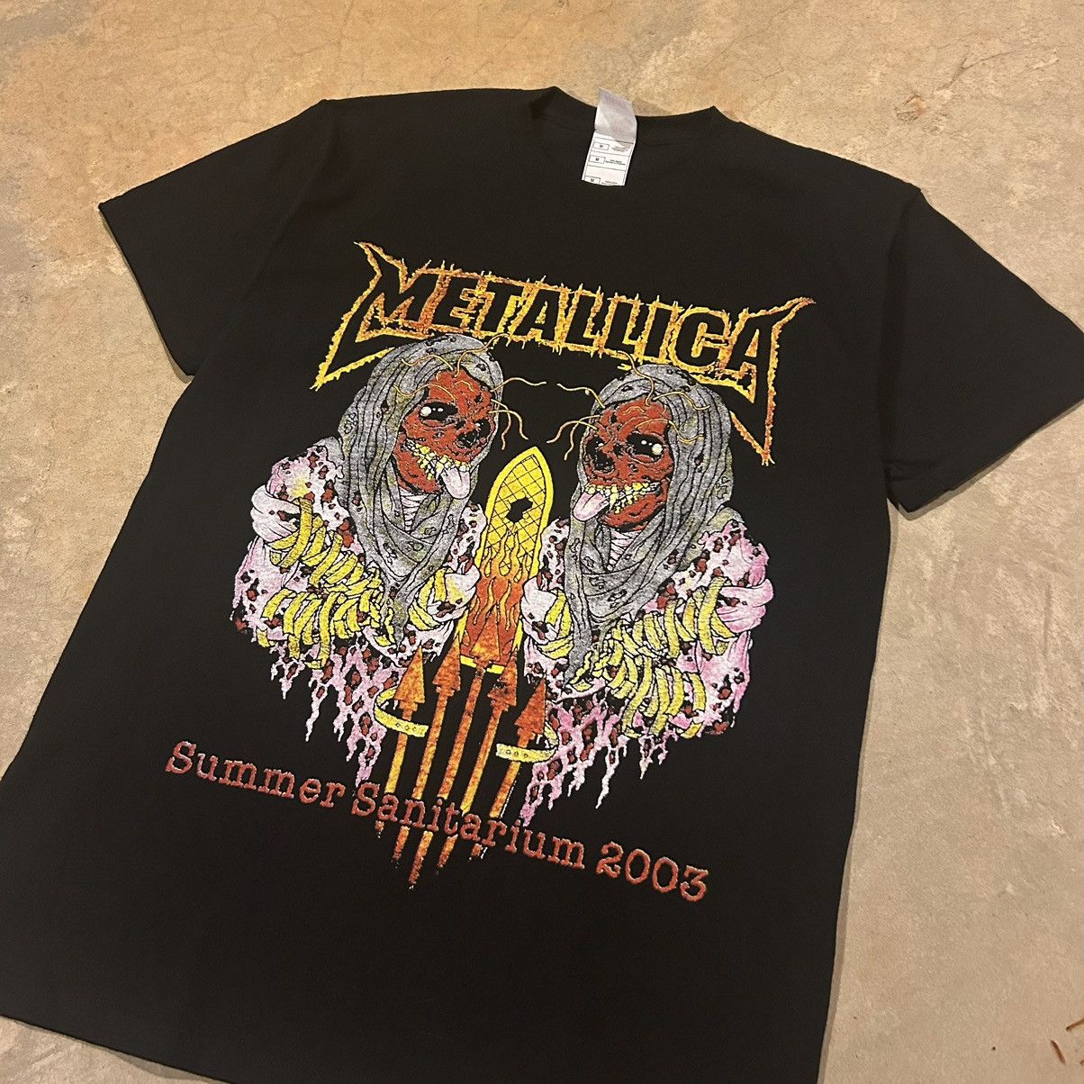 Band Tees × Metallica × Vintage Crazy Vintage 2003 Metallica Summer Sanitarium Pushead Tee Size US M / EU 48-50 / 2 - 2 Thumbnail