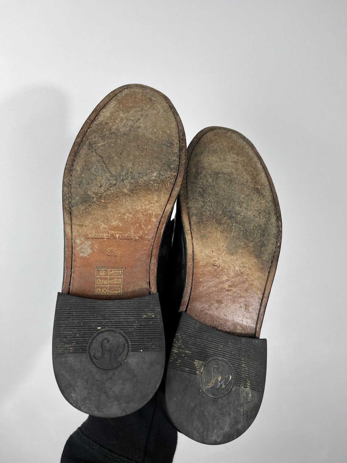 Other Samuel Windsor Black Leather Tassel Loafers Dress Shoes US 8 Size US 8.5 / EU 41-42 - 11 Thumbnail