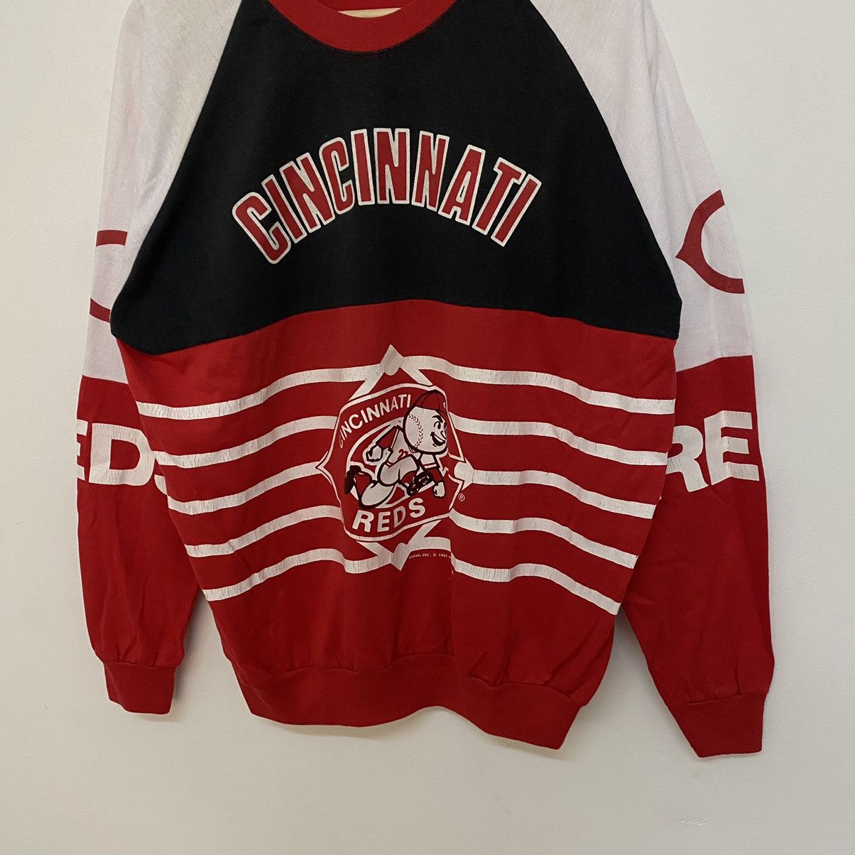 MLB × Vintage Vintage 89 MLB Cincinnati Reds Baseball Overprint Sweatshirt Size US XL / EU 56 / 4 - 4 Thumbnail