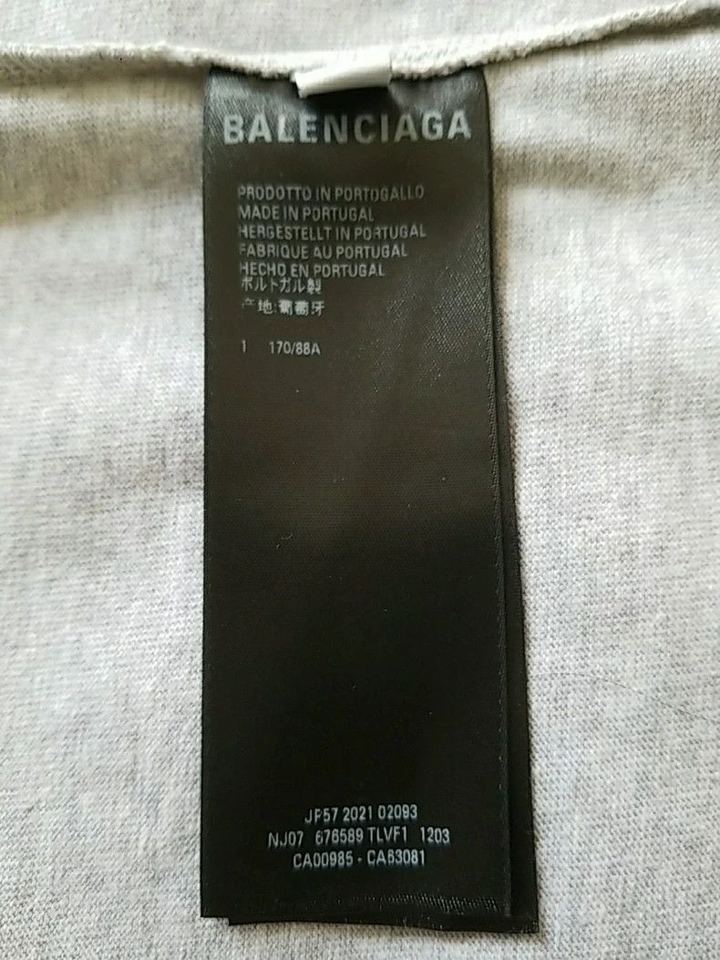 Balenciaga Balenciaga Grey Jelly Label T-Shirt 2505-Nextarrow Size US S / EU 44-46 / 1 - 6 Thumbnail