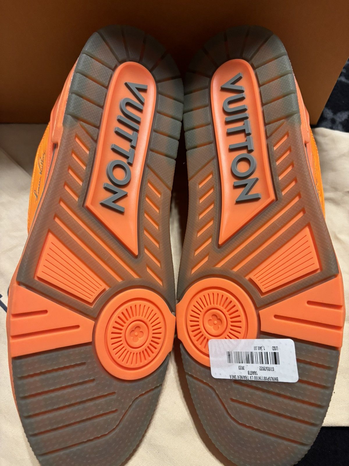 Louis Vuitton Louis Vuitton Trainer Sneaker #54 mini monogram orange/gray Size US 11 / EU 44 - 3 Thumbnail