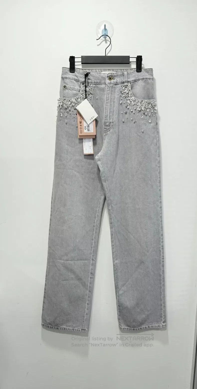 Miu Miu Miu Miu 24 Rhinestone grey jeans Size 24" / US 00 / IT 34 - 1 Thumbnail