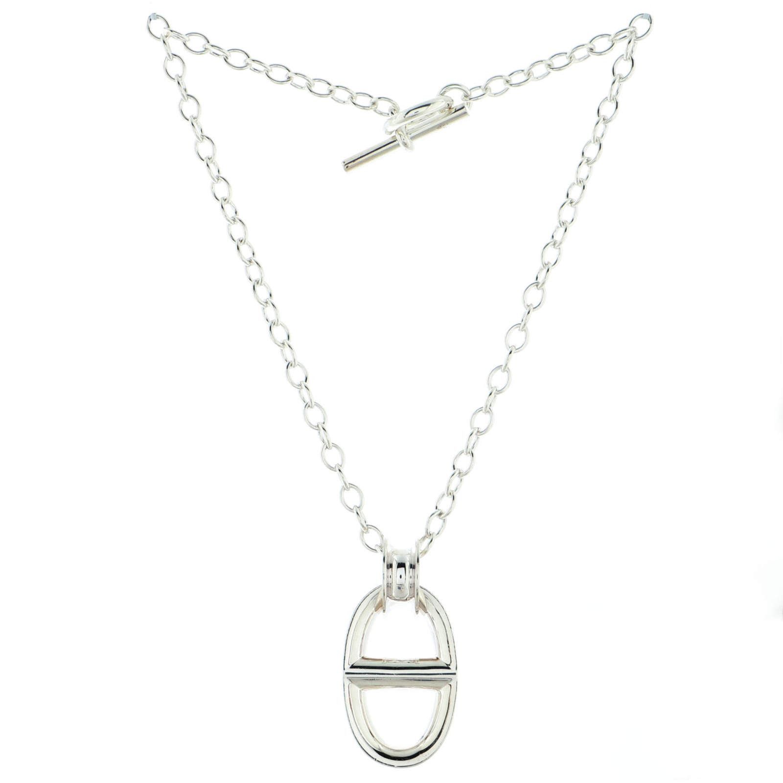 image of Hermes Chaine D'ancre Reponse Pendant Necklace Sterling Silver, Women's