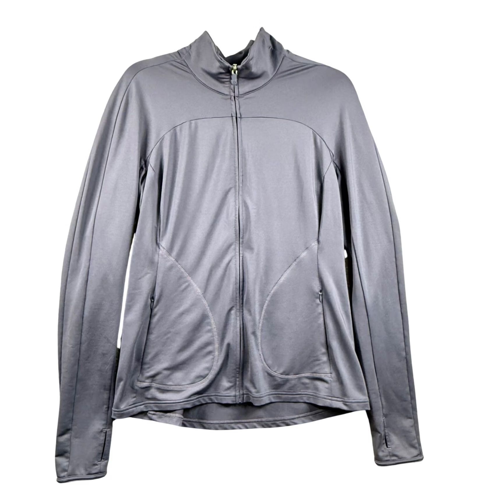 Vintage GapFit Seamed Train Jacket Blue Full Zip Thumbholes Sporty Large Workout Womens Size L / US 10 / IT 46 - 2 Thumbnail
