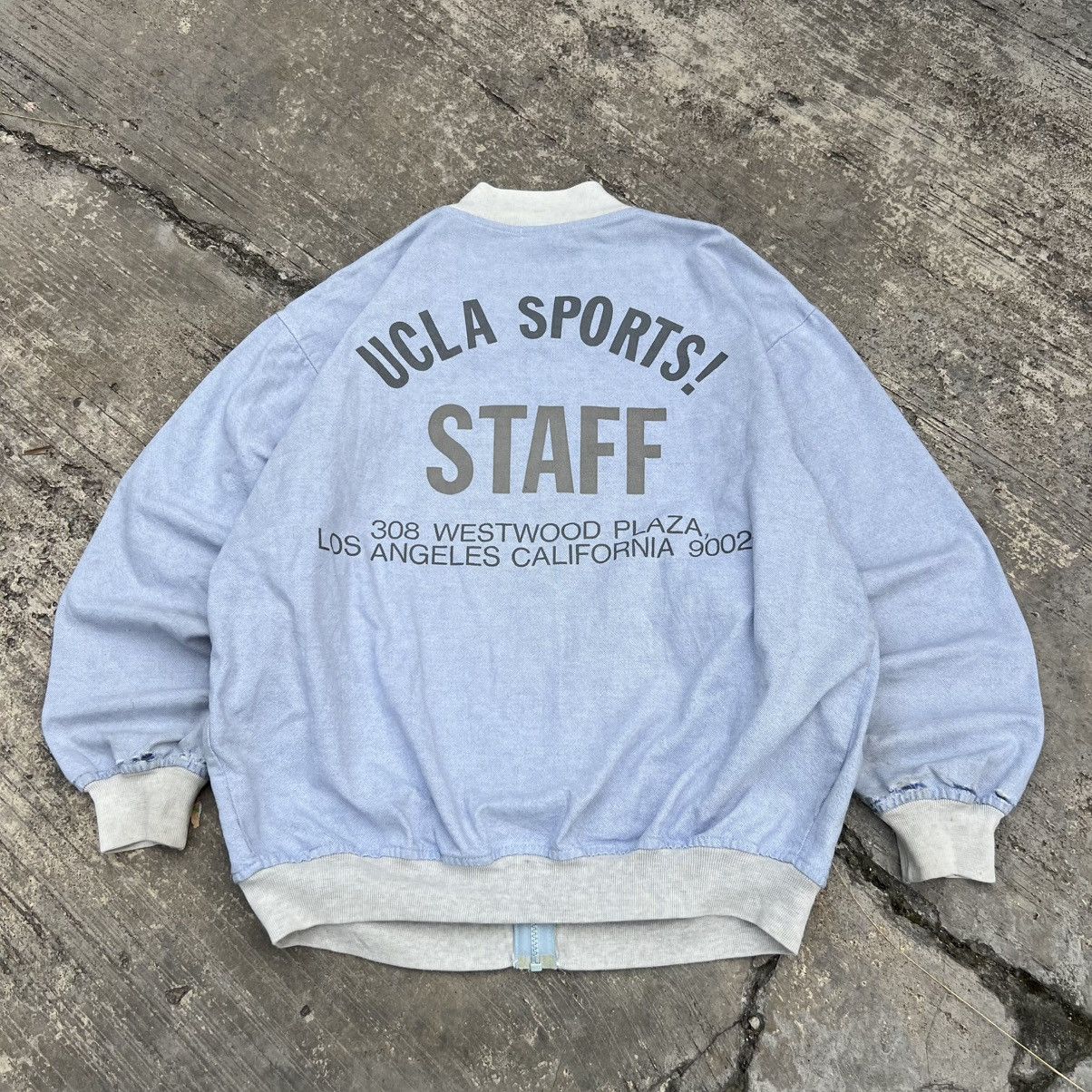 Vintage “VINTAGE” UCLA STAFF DISTRESS ZIP UP BLUE JACKET Size US M / EU 48-50 / 2 - 1 Thumbnail
