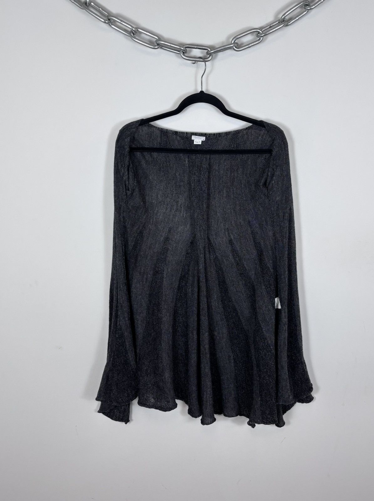 Transit Transit Par Such Women’s Avant Garde Gray Wool Ruffle Dress Size M / US 6-8 / IT 42-44 - 3 Thumbnail