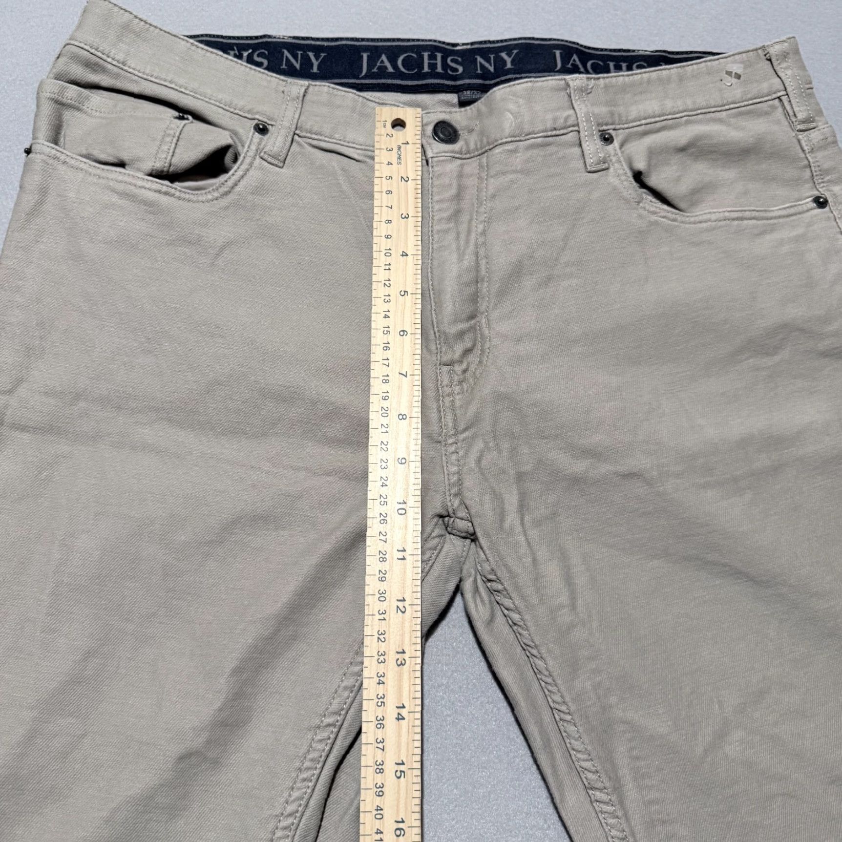 Vintage VINTAGE JACHS New York Mid-Weight 5-Pocket Stretch Pants Men Beige Straight 38X32 Size US 38 / EU 54 - 4 Thumbnail