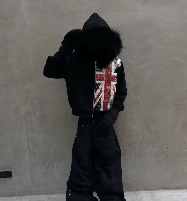 Japanese Brand Flag Printing Oversize Zipper Hoodie Size US L / EU 52-54 / 3 - 4 Thumbnail
