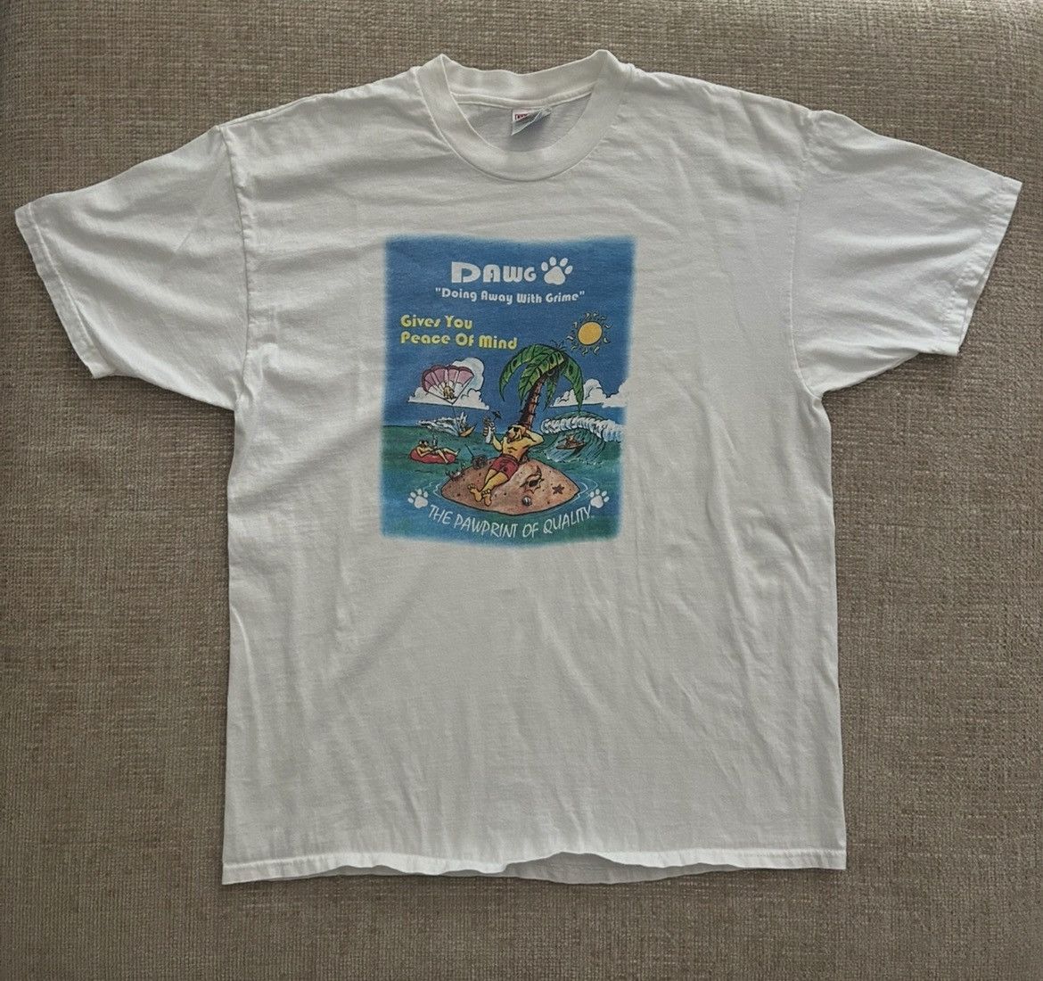 Hanes × Vintage 90s Hanes Funny T-Shirt Made in USA Size US XL / EU 56 / 4 - 1 Thumbnail