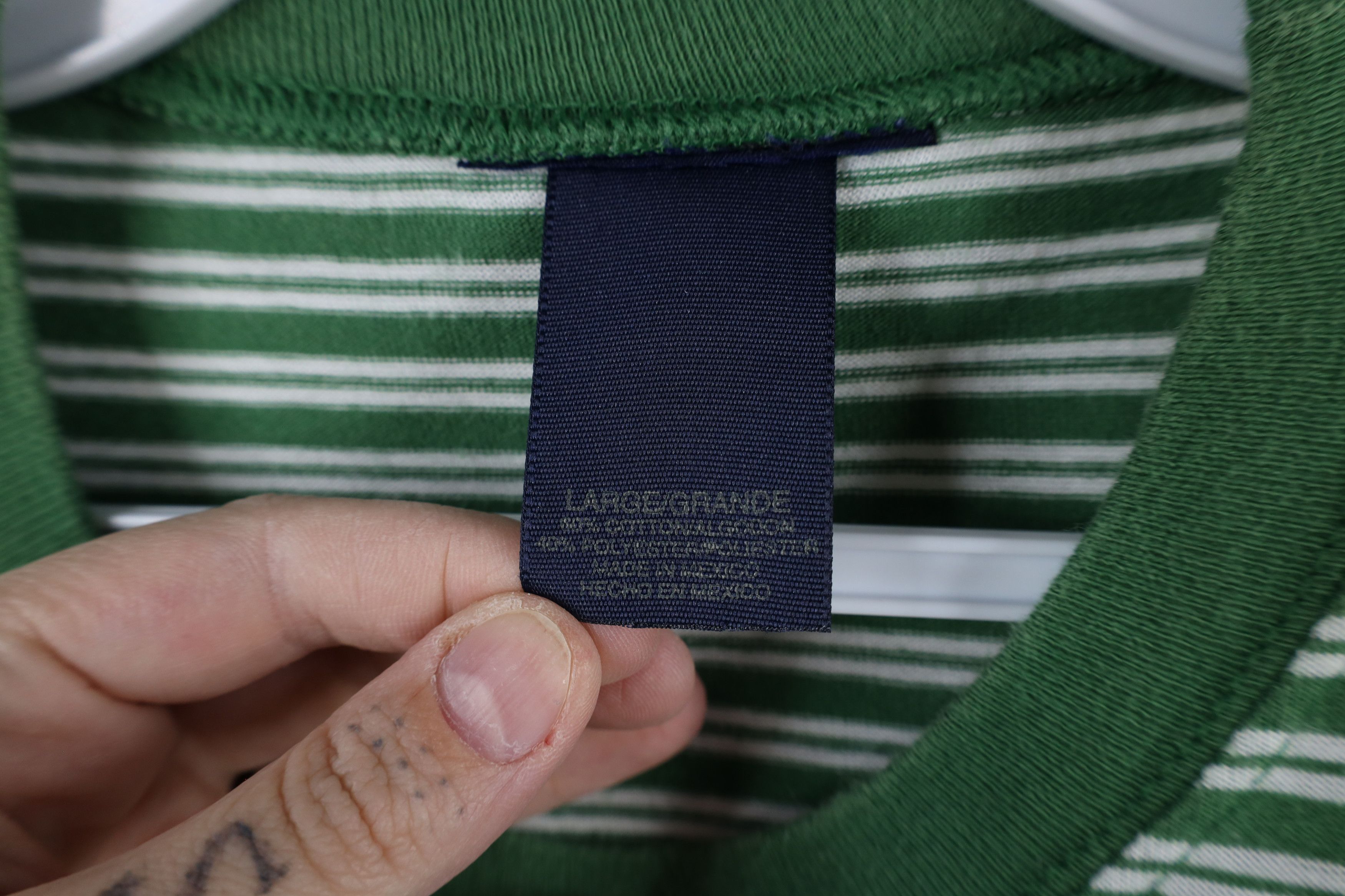 Vintage Vintage 90s Streetwear Striped Short Sleeve T-Shirt Green Size US L / EU 52-54 / 3 - 5 Thumbnail