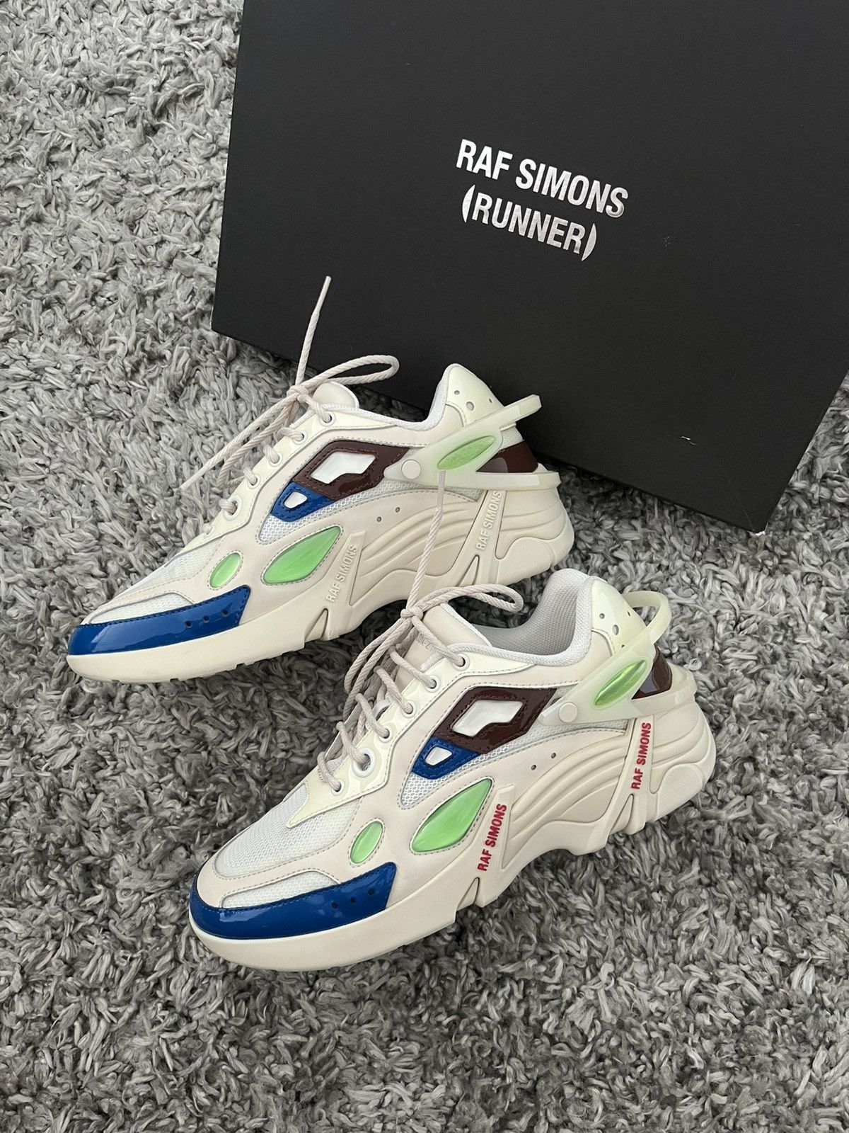 Raf Simons Raf Simons Cylon-21 (Runner) Cream brown blue Size US 8 / EU 41 - 2 Thumbnail
