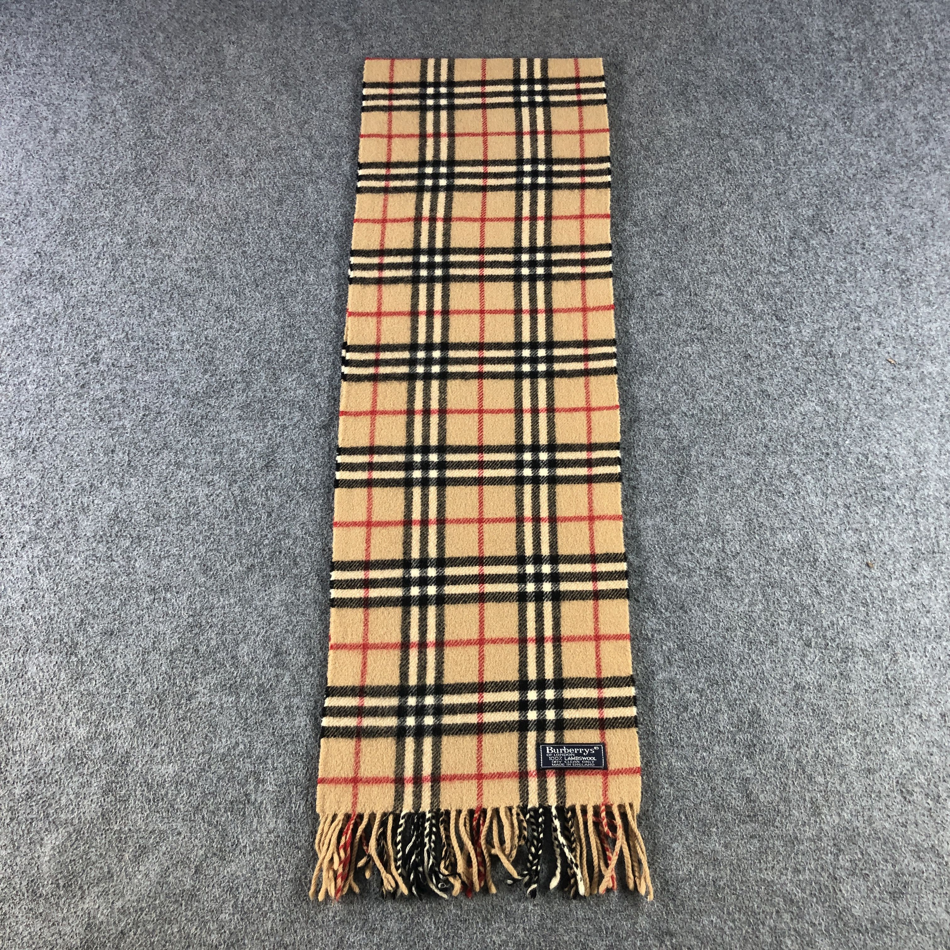 Burberry Burberry Tan Nova Check Wool Scarf Muffler V2889 Size ONE SIZE - 2 Thumbnail