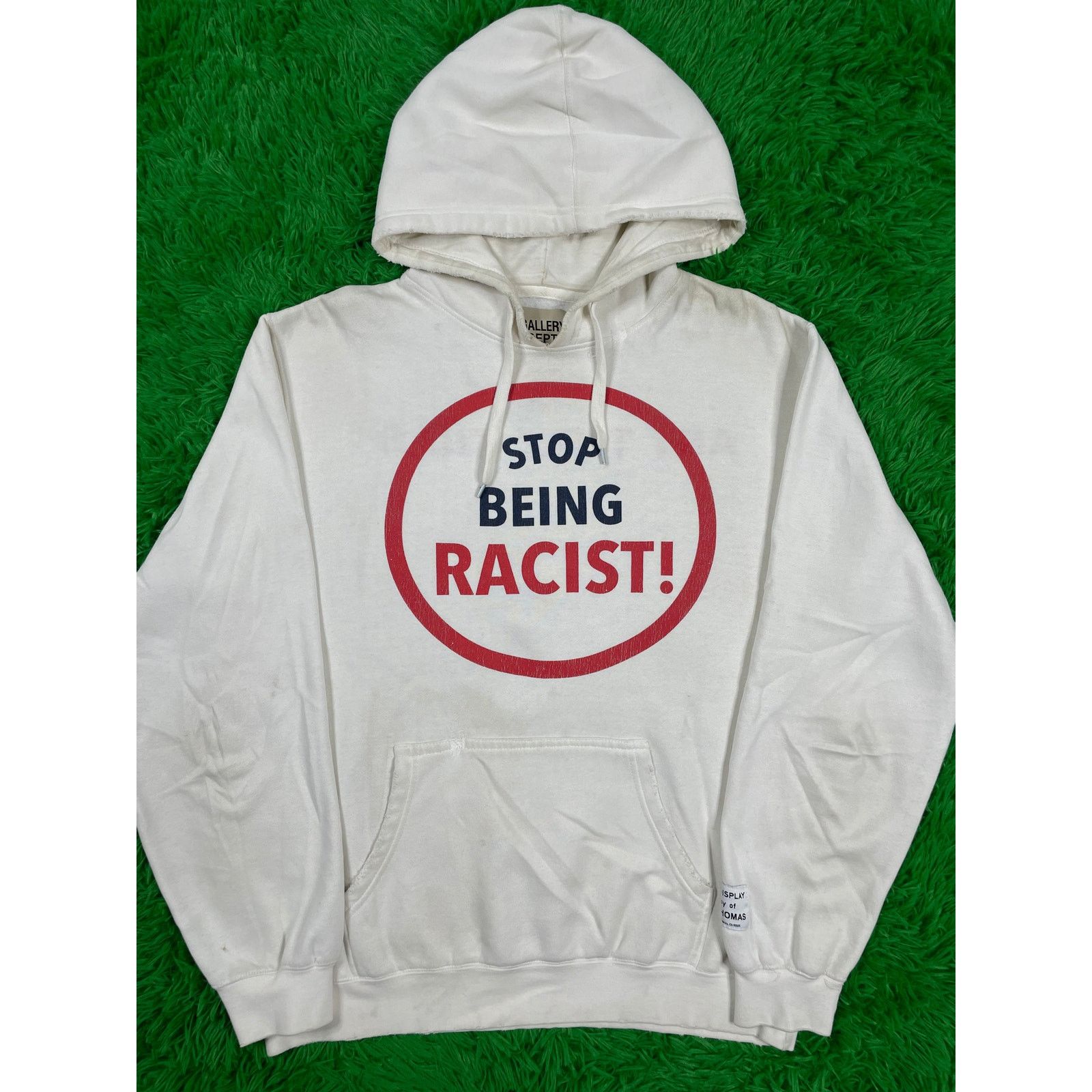 Gallery Dept. Gallery Dept Hoodie Stop Being Racist White Red Blue Large Size US L / EU 52-54 / 3 - 1 Thumbnail