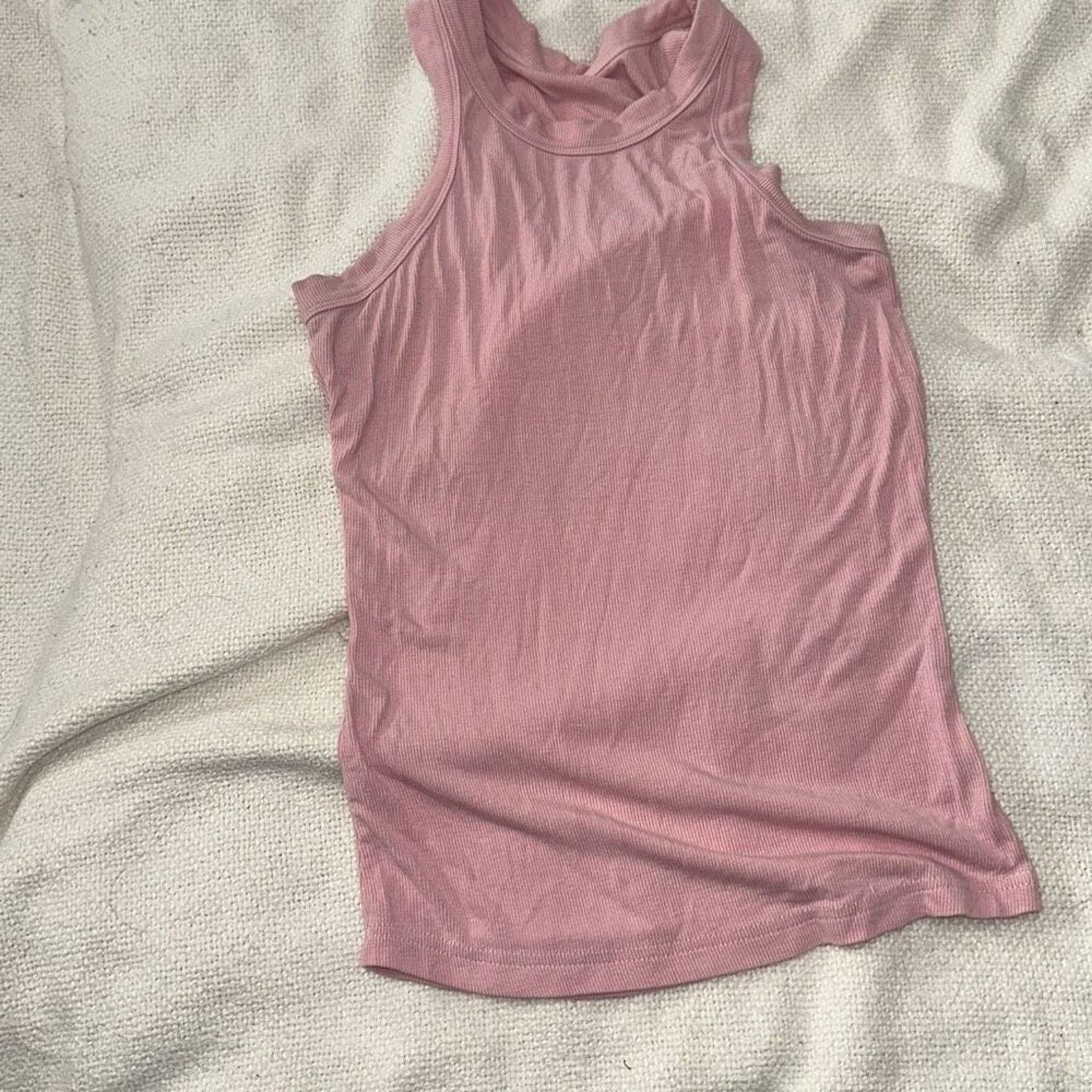 Other Pink Ribbed High-Neck Tank Top | Sz S Size S / US 4 / IT 40 - 2 Thumbnail