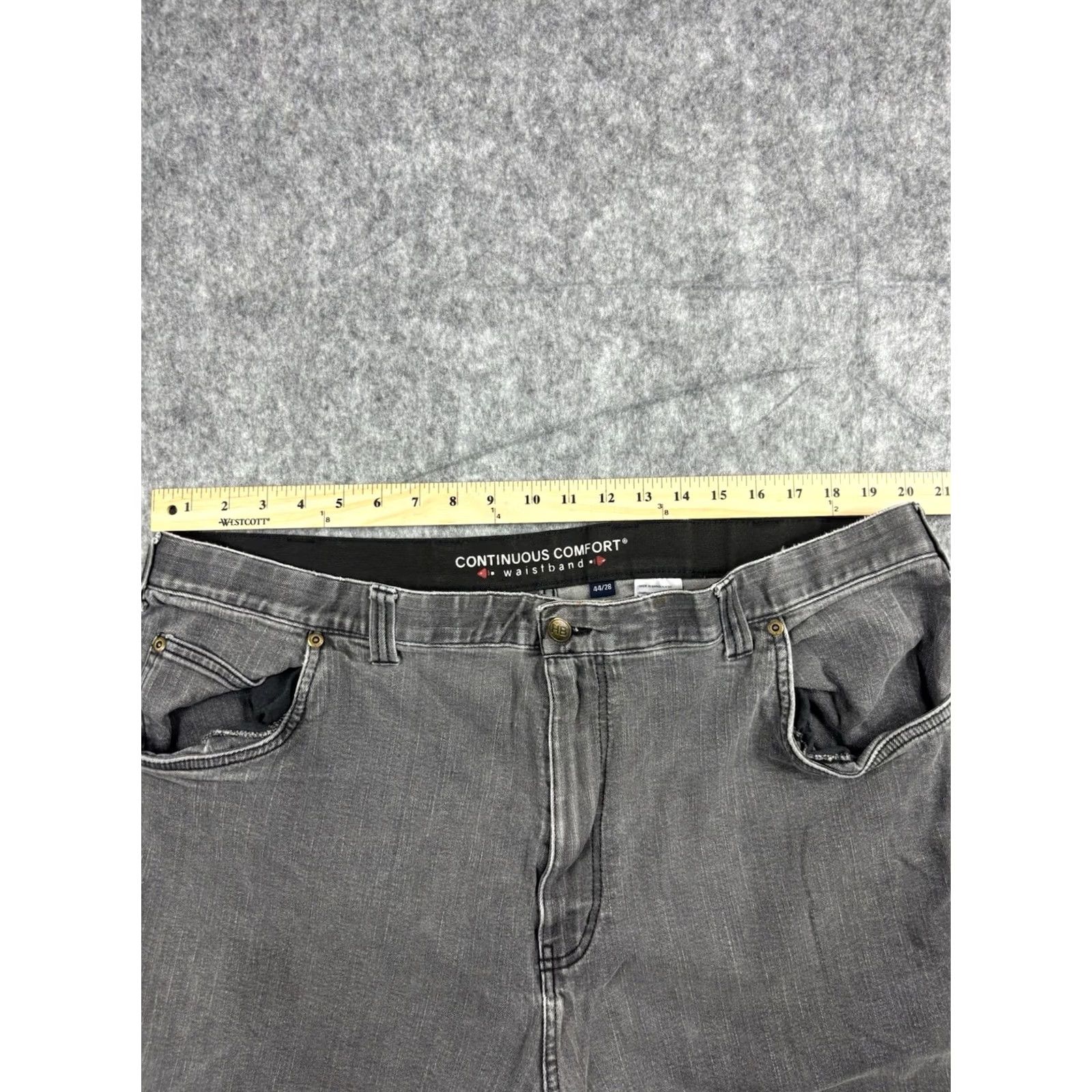 Vintage Harbor Bay Jeans Mens Black Regular Fit Stretch Denim 44x28 Big & Tall 90s Pockets Button Zipper Comfort 28in Inseam Size US 44 / EU 60 - 3 Thumbnail