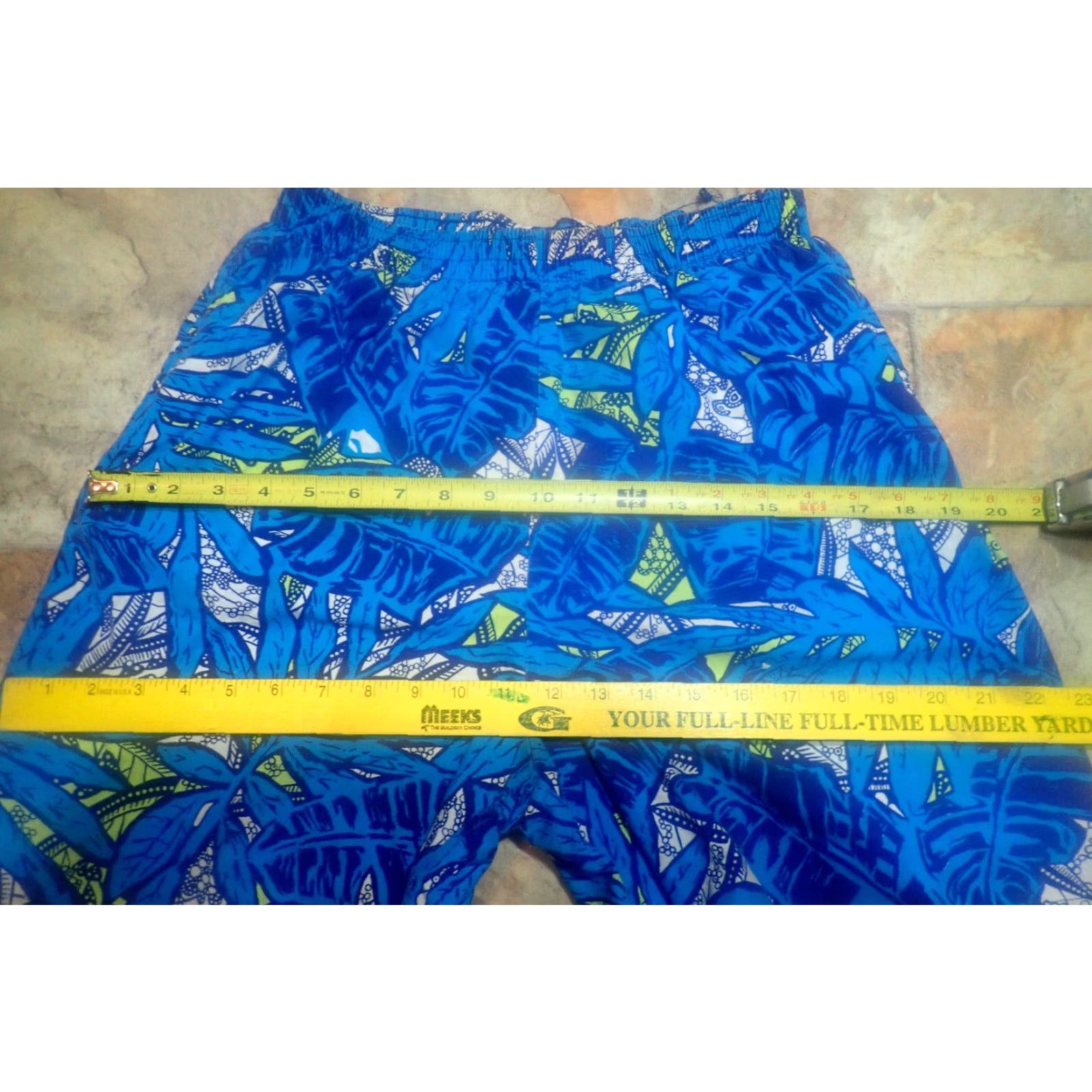 Vintage VINTAGE Sea Drift 80s 90s Tropical Swim Trunks Shorts Mens M Blue Geometric Beach Retro Size US 31 - 6 Thumbnail