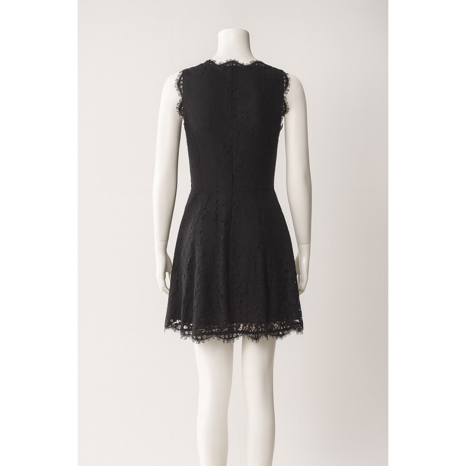 Joie Nikolina Black Lace Sleeveless Mini Dress XS  V-Neck A-Line Cocktail  Party Dress