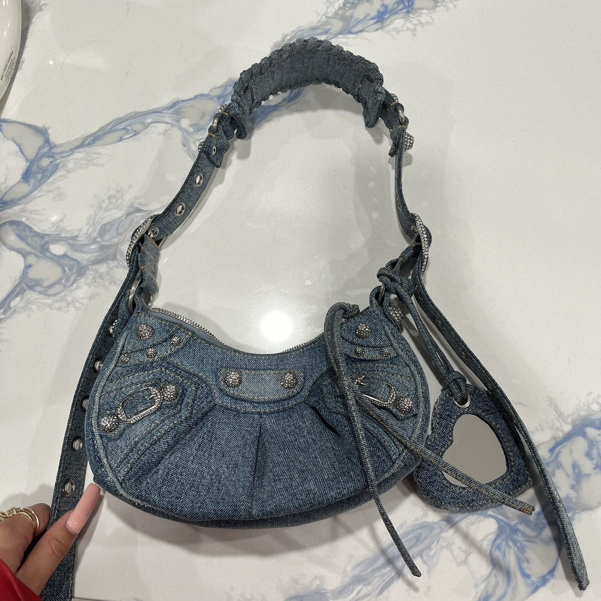 Balenciaga denim le cagole xs balenciaga shoulder bag Size ONE SIZE - 1 Thumbnail