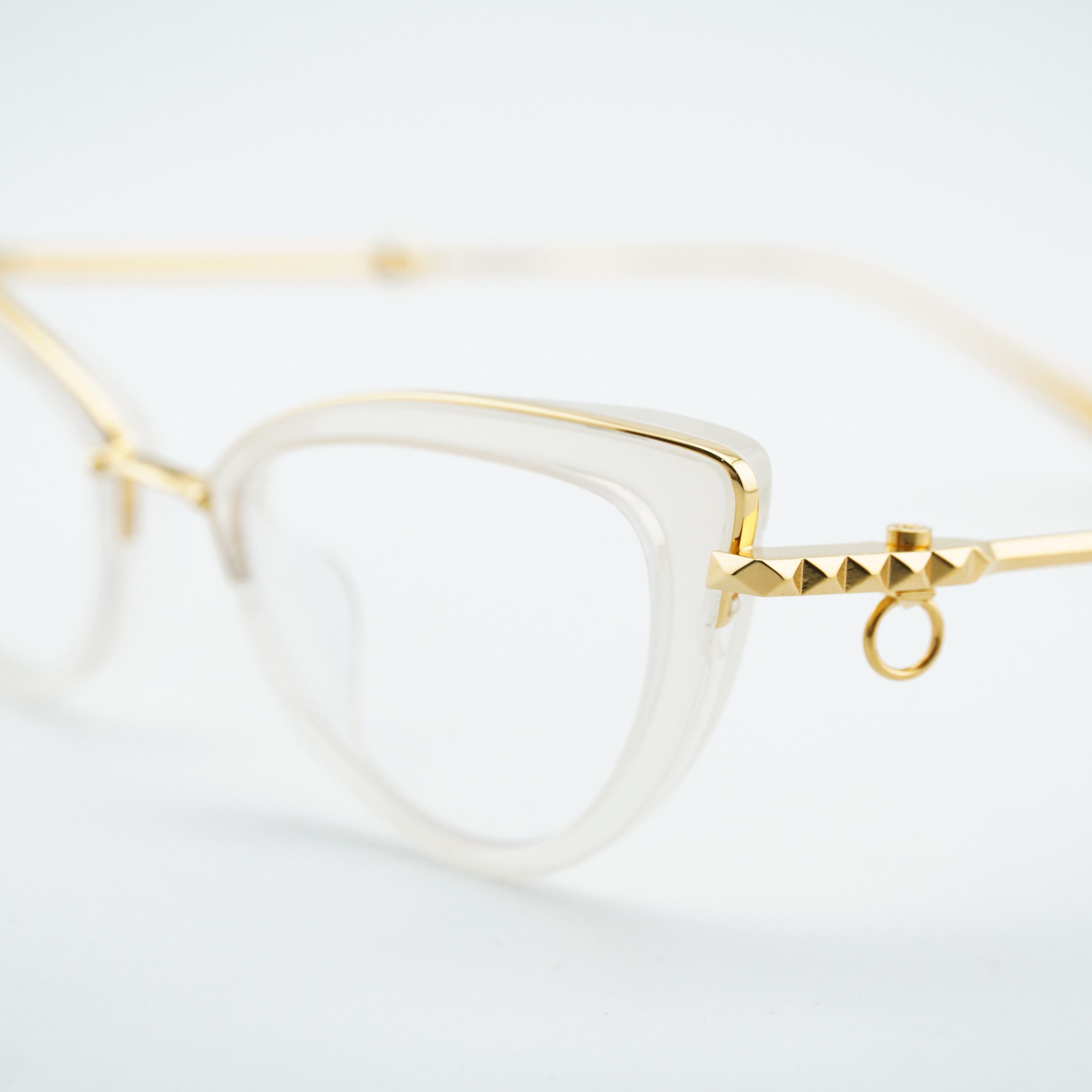 Valentino Valentino V-DAYDREAM VLX-123C-CH Eyeglasses Ivory/Gold 51mm Size ONE SIZE - 2 Thumbnail