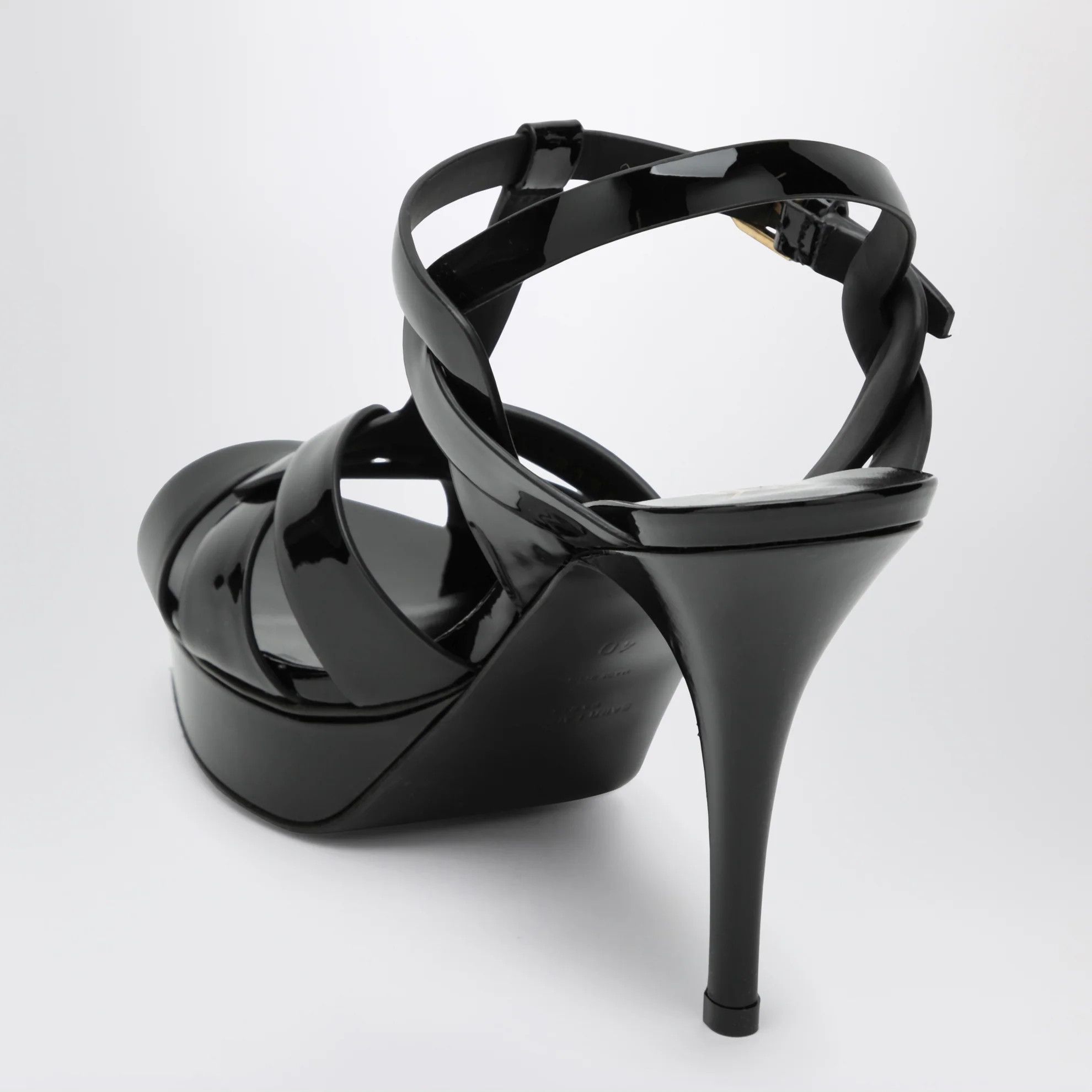 Saint Laurent Paris o1d2blof0526 Patent Leather Sandals in Black Size US 7 / IT 37 - 4 Thumbnail