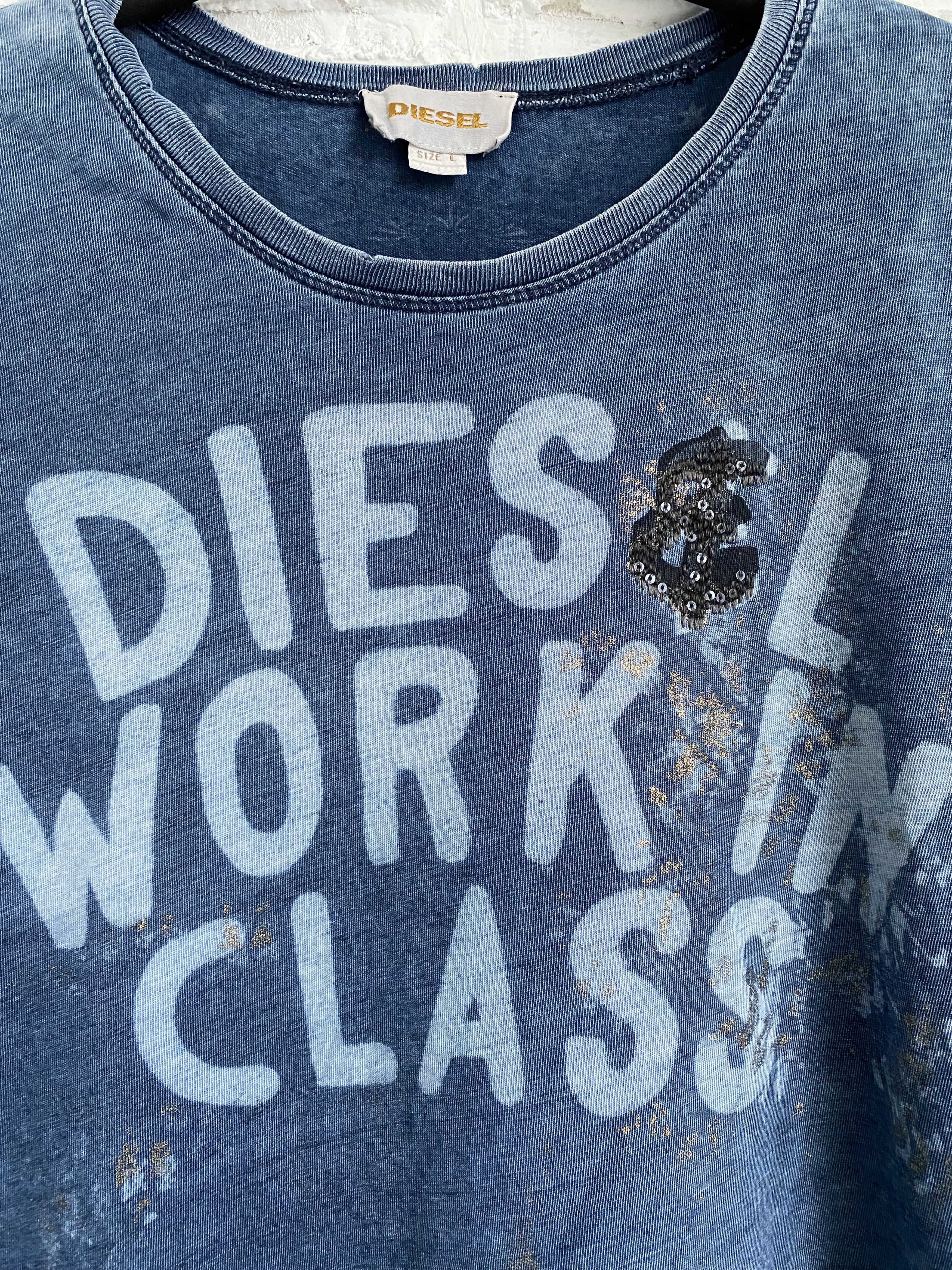 Diesel Vintage y2k Diesel working class distressed t-shirt Size US L / EU 52-54 / 3 - 2 Thumbnail