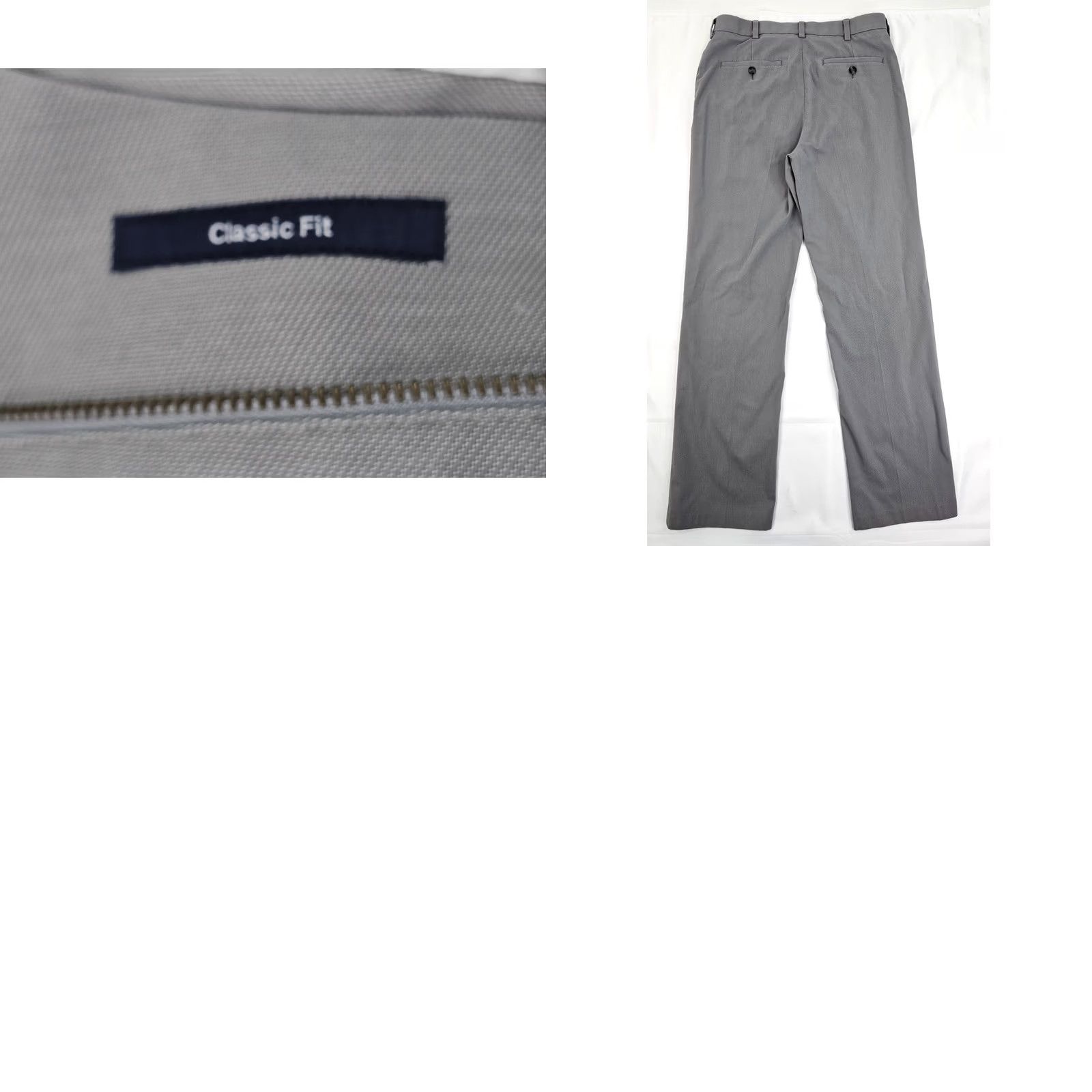 Roundtree & Yorke Roundtree & Yorke Travel Smart Cotton Flat Front Pants Men 32x32 Gray Slim Straight Front Flat уча Size US 32 / EU 48 - 8 Thumbnail