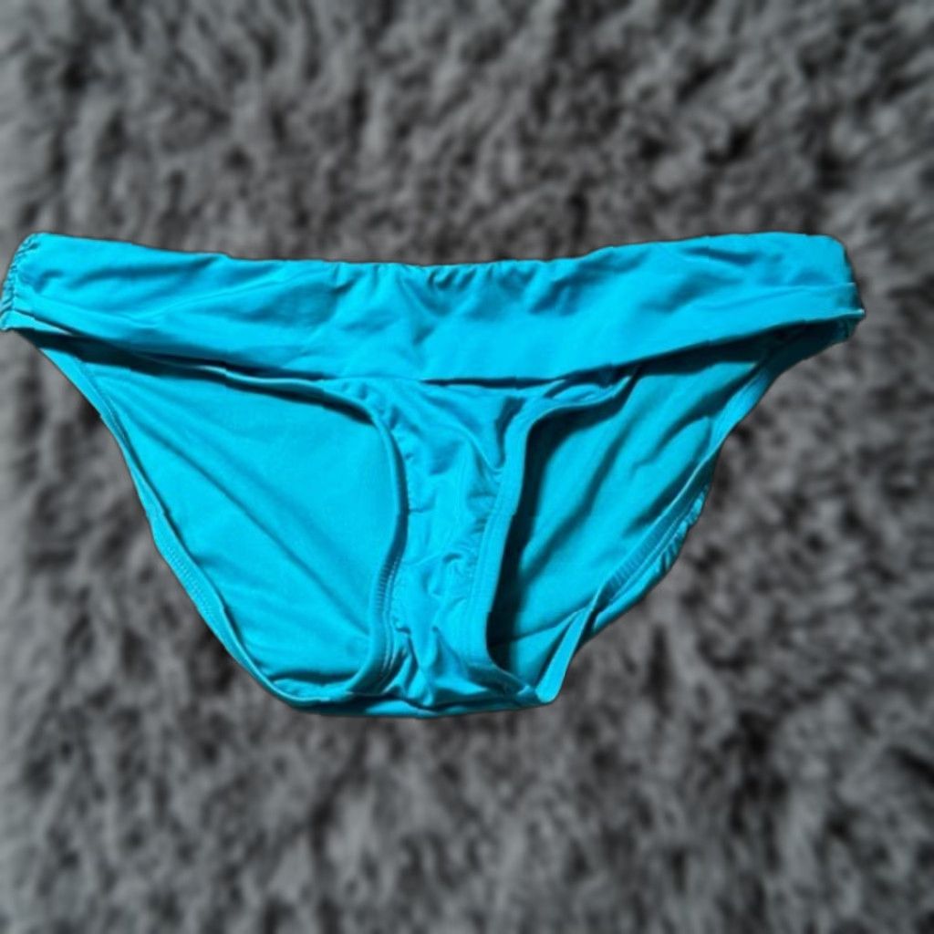 Kenneth Cole Kenneth Cole Reaction Women's Bikini Swim Bottom M Blue Hipster Foldover Stretch Size 32" / US 10 / IT 46 - 1 Thumbnail