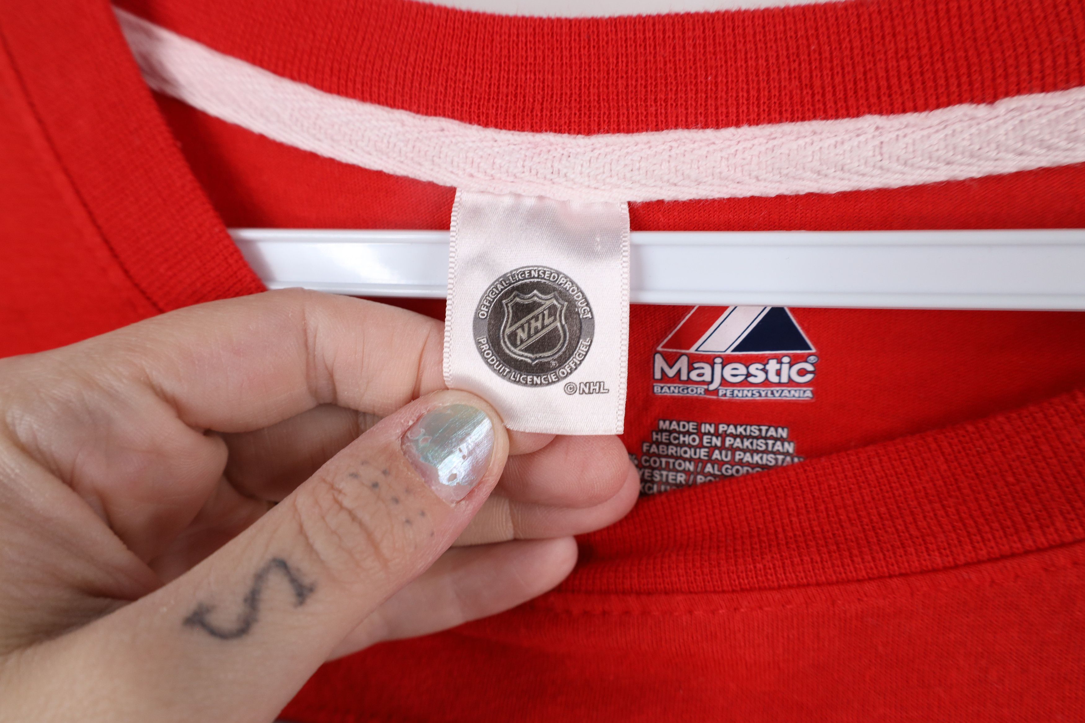 Majestic × Vintage Vintage Majestic Red Wings Hockey Long Sleeve T-Shirt Size US XXL / EU 58 / 5 - 7 Thumbnail