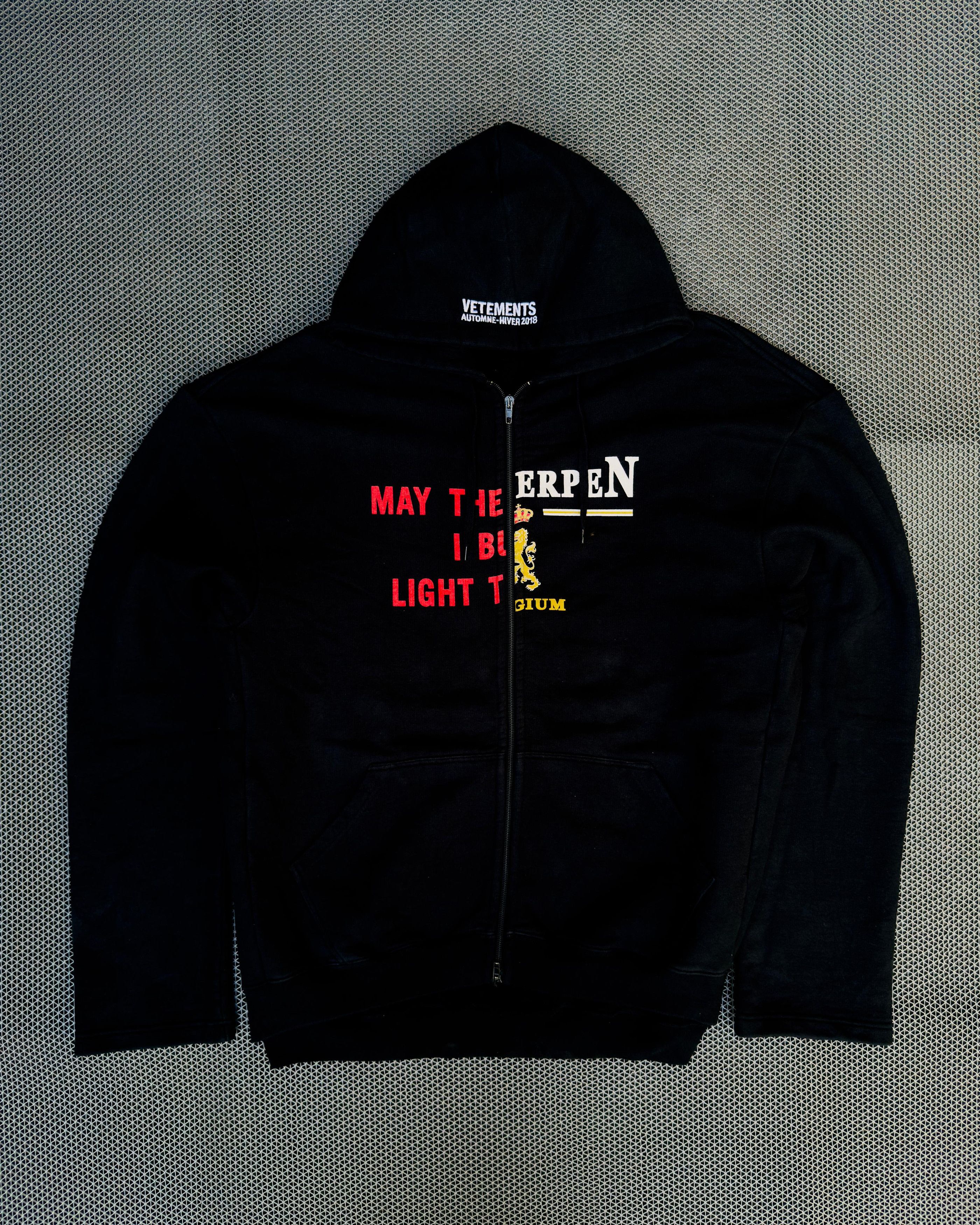 Vetements May The Bridges I Burn / Antwerpen Split Zip-Up Hoodie