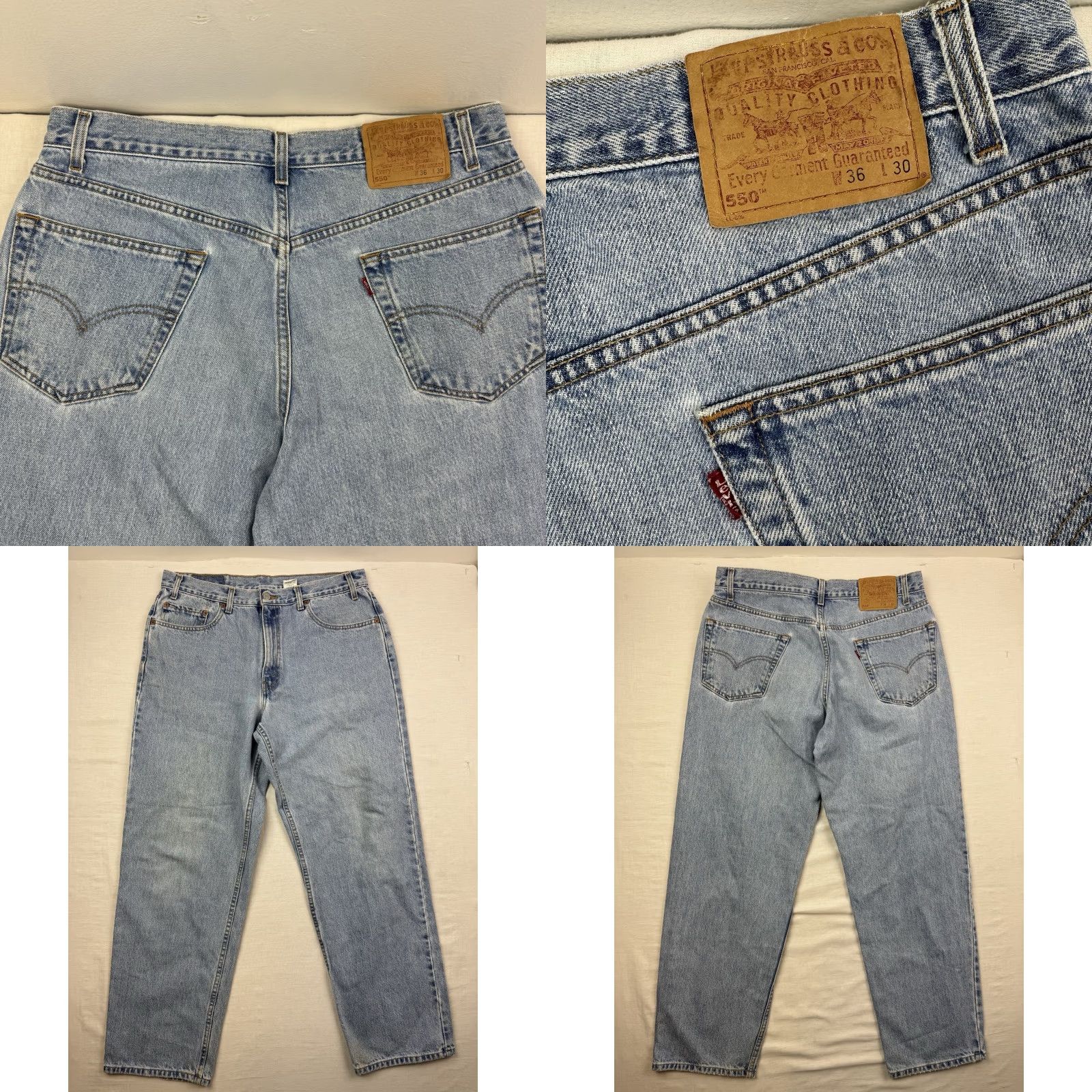 Levi's VINTAGE Levi's 550 Jeans Mens Adult 36x30 Relaxed Light Wash 90s Hipster Straight Blue Cotton Size US 36 / EU 52 - 10 Thumbnail