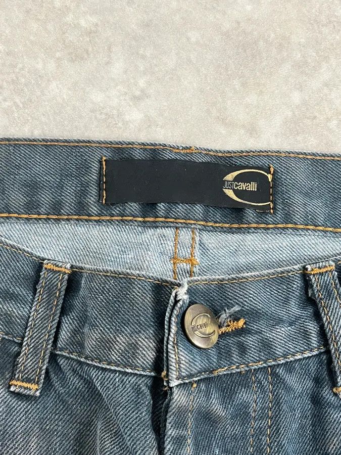 Just Cavalli AW2003 Cavalli Navy Blue Faded Denim Cozy Jeans Size US 32 / EU 48 - 9 Thumbnail