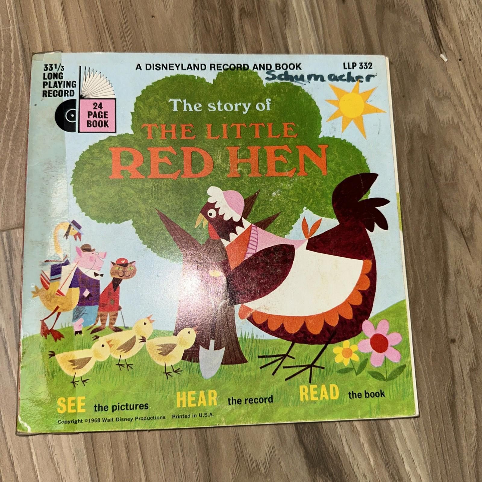 Other The Little Red Hen Disneyland Record And Book Vinyl New Size ONE SIZE - 1 Thumbnail