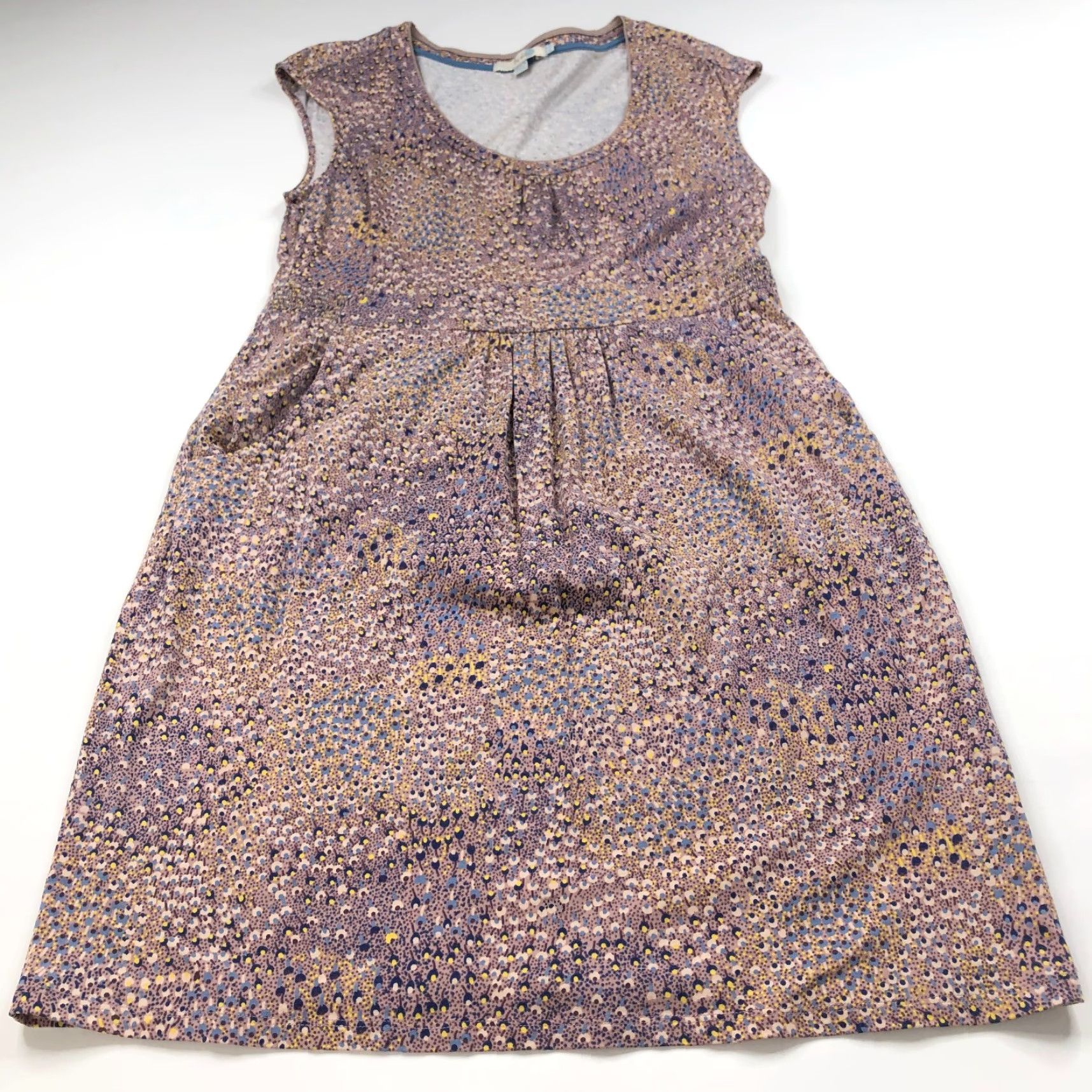 Boden Boden Dress 12 Sheath Above Knee Multicolor All Over Print Blue Brown WH978 Womens Casual Knit Cotton Modal Blend Wool? No Size XL / US 12-14 / IT 48-50 - 4 Thumbnail