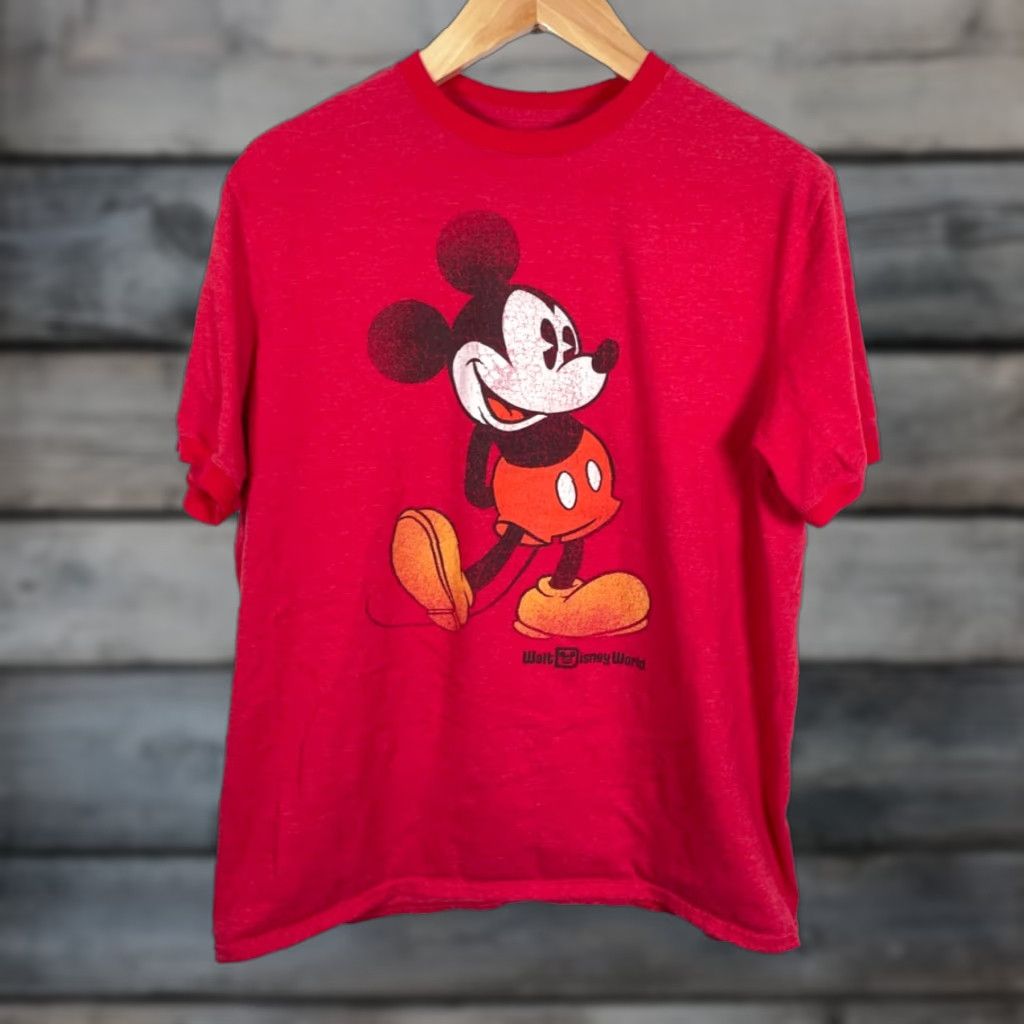 Disney Disney Parks Authentic Mickey Mouse T-Shirt Adult Large Red Retro 90s Cartoon Big Print Clothing Mens Clothing Size US L / EU 52-54 / 3 - 1 Thumbnail