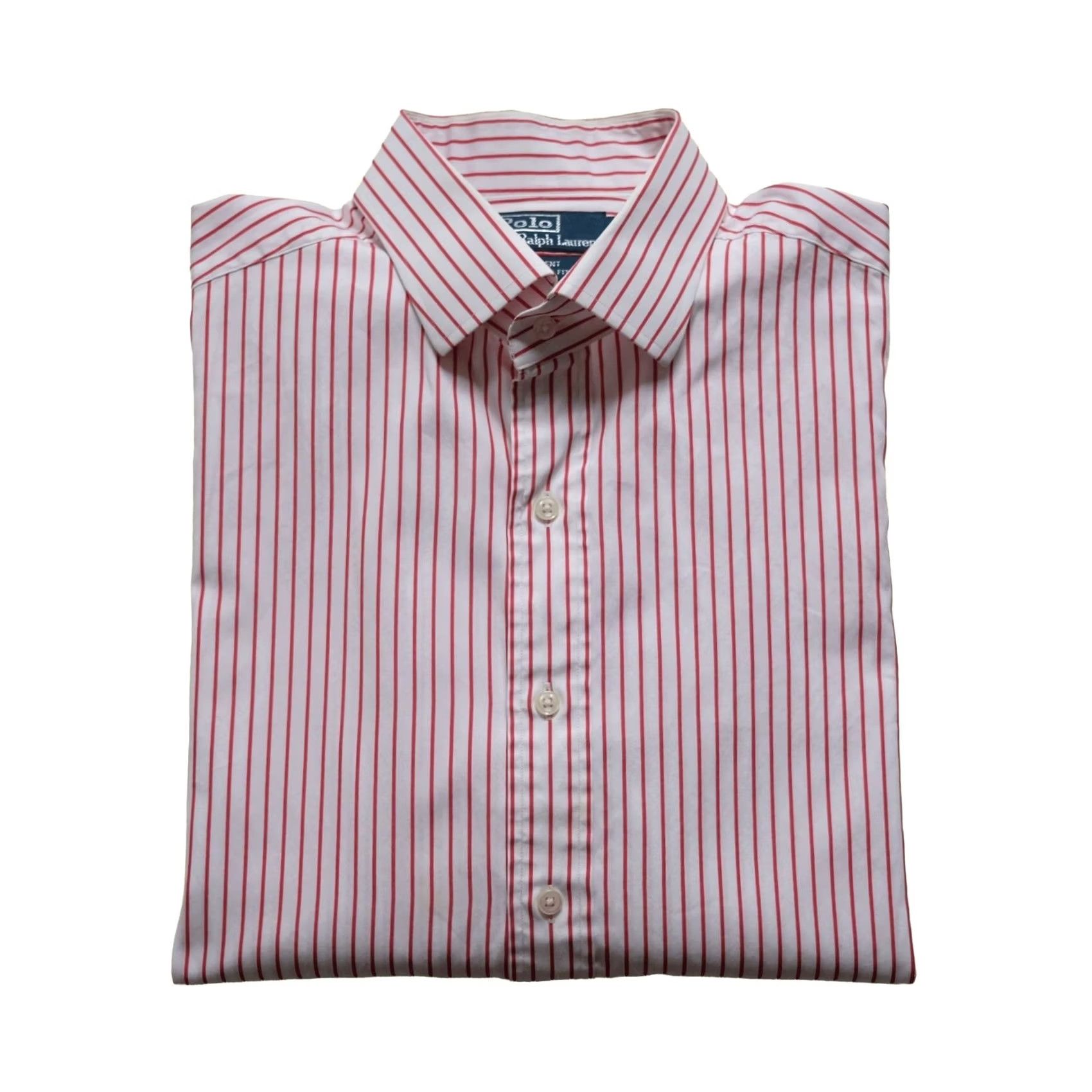Ralph Lauren VINTAGE Ralph Lauren POLO SHIRT Button-Down Classic Fit Striped Cotton 90s Retro Men SZ 16 1/2 White Size US L / EU 52-54 / 3 - 2 Thumbnail