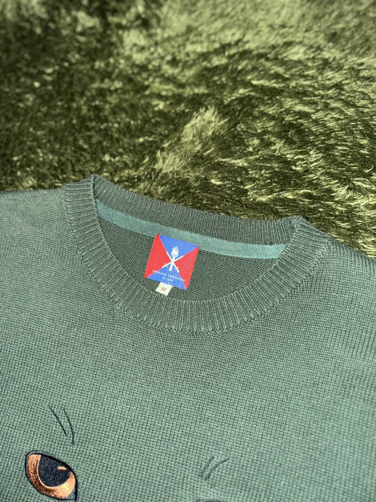 Opening Ceremony [M] Opening Ceremony Cat Embroidery Knit Green Size US M / EU 48-50 / 2 - 3 Thumbnail
