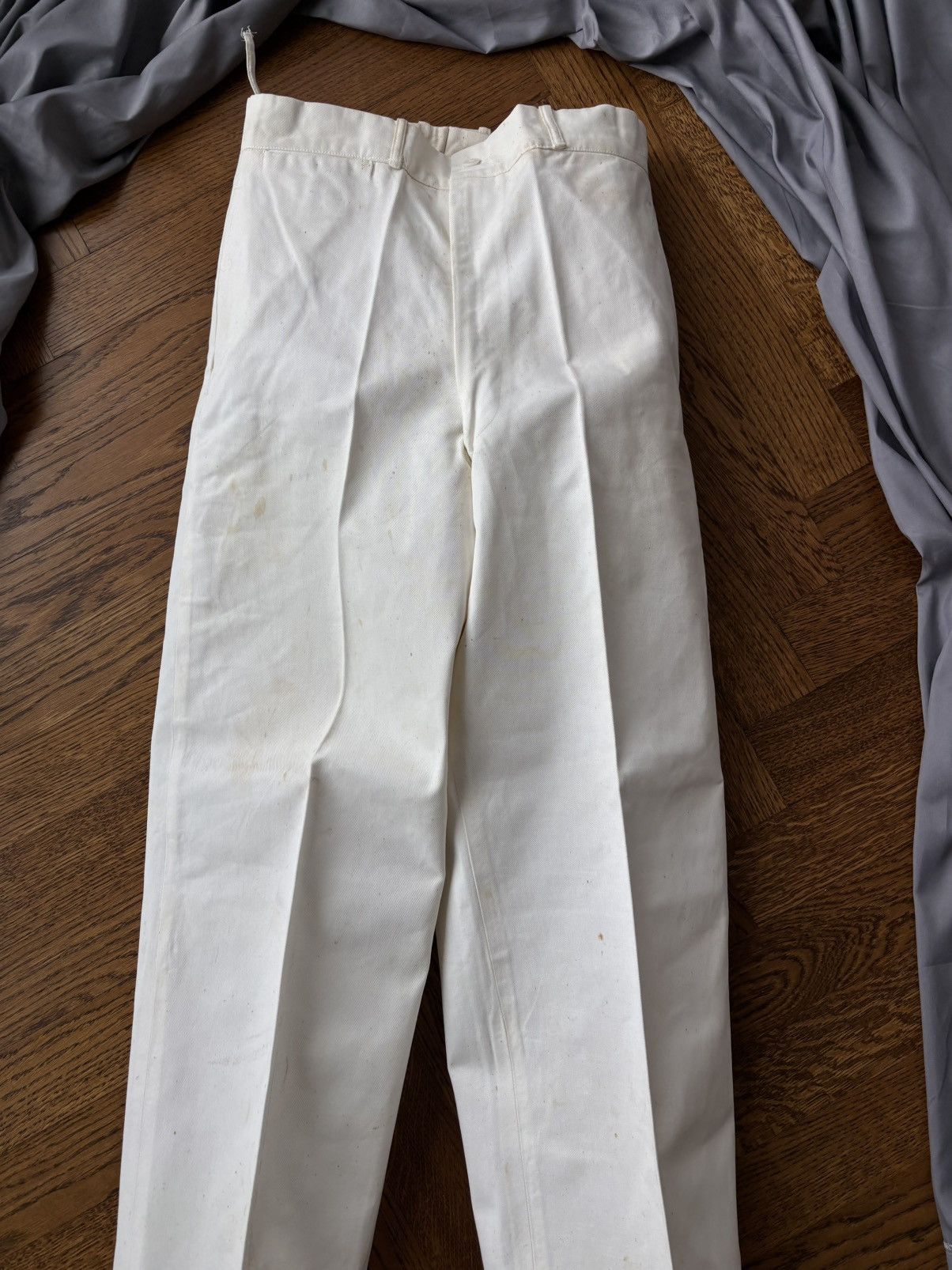 Vintage 1950s Trousers Vintage Dress Pants RCN Navy WW2 Structured Size 34R - 18 Thumbnail