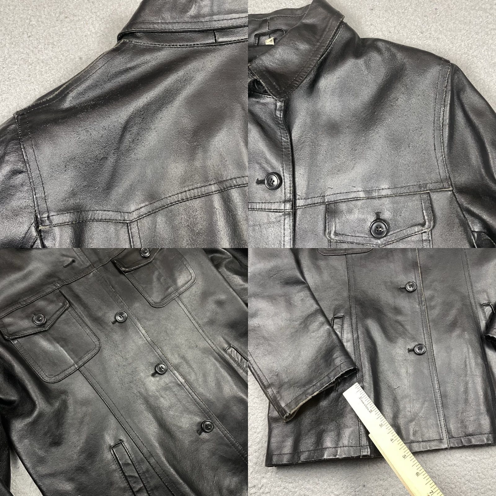 Vintage VINTAGE Michelangelo Leather Jacket Womens Small Black Firenze Made in Italy Casual Rare Leather Motorcycle Jacket Womens Small Black 1990s Size L / US 10 / IT 46 - 9 Thumbnail