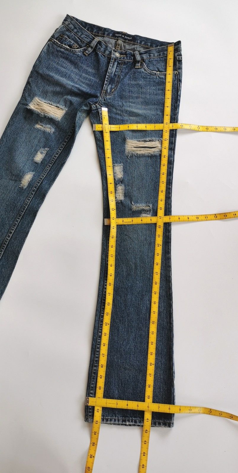 Japanese Brand Bootcut AW04 Love Peace Believe Co Japan Jeans Size 28" / US 6 / IT 42 - 11 Thumbnail