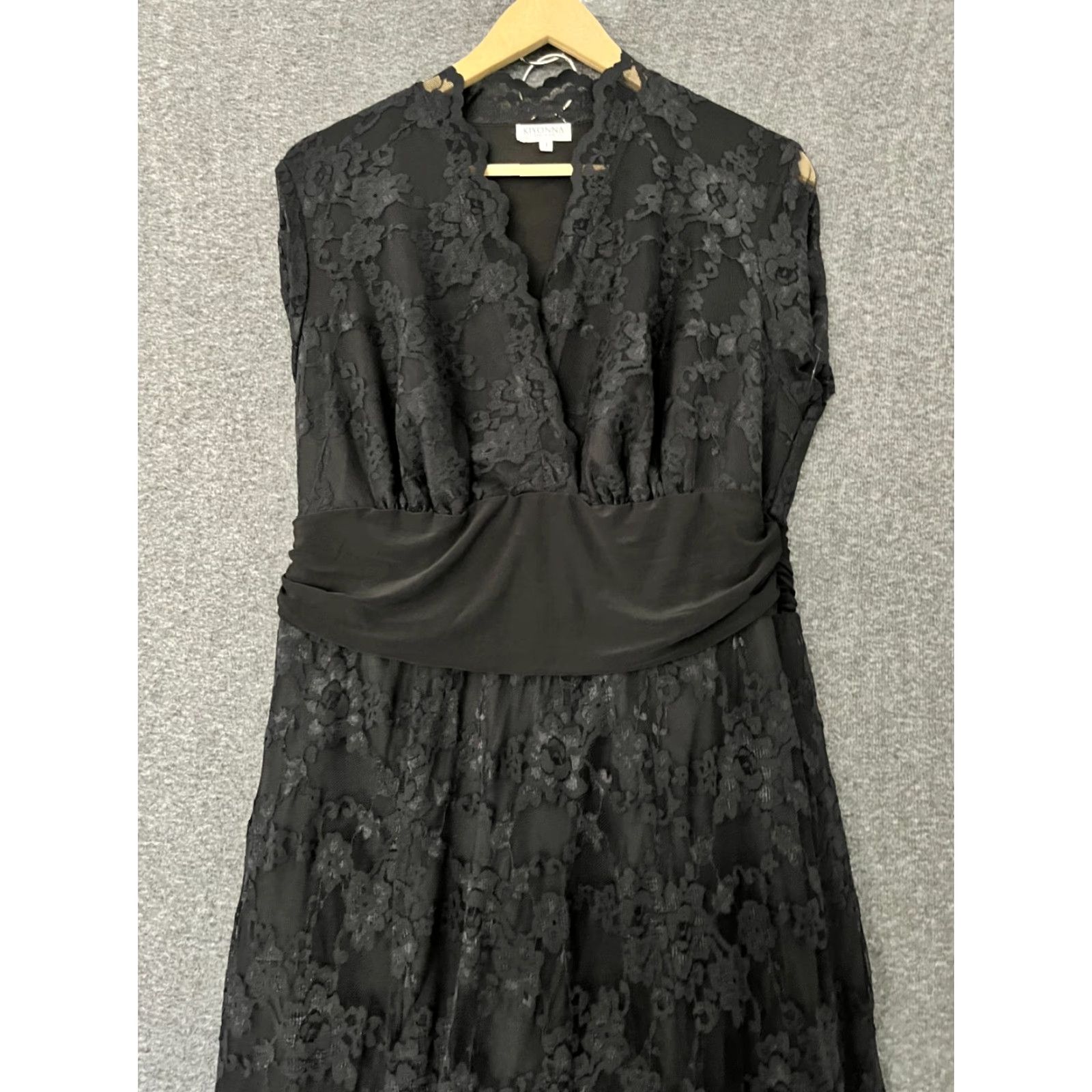 Vintage Kiyonna Black Lace V-Neck Overlap Sleeveless Dress Juniors Women's Size 1 Size XS / US 0-2 / IT 36-38 - 6 Thumbnail