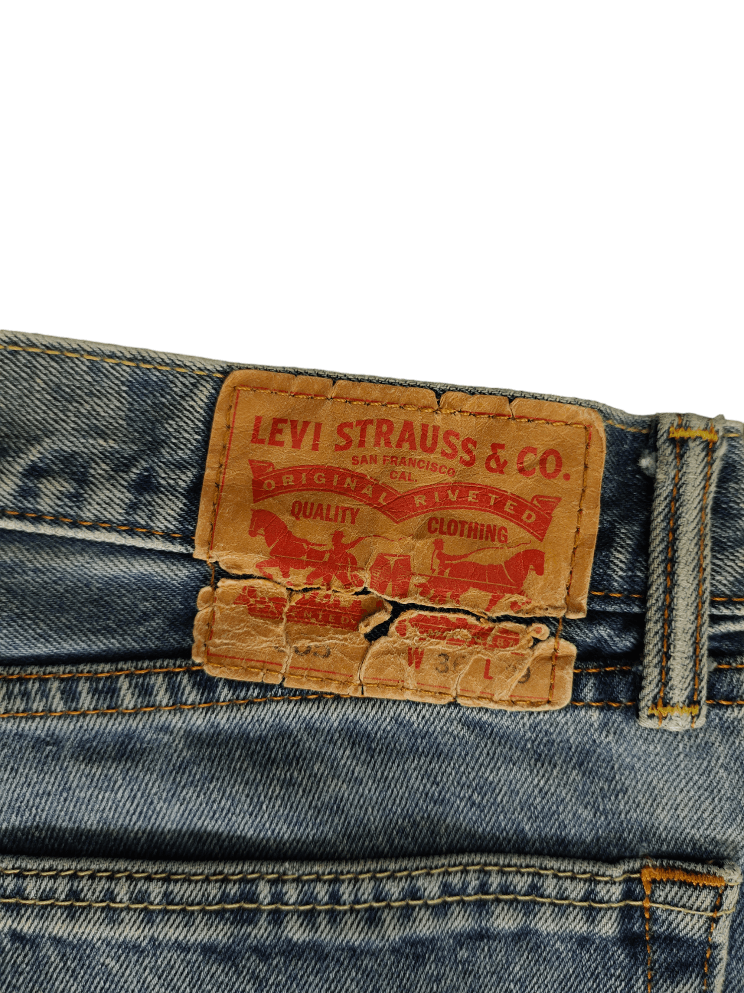 Levi's Vintage Y2k Levis 505 Distress Faded Sand Wash Denim Jeans Size US 36 / EU 52 - 15 Thumbnail