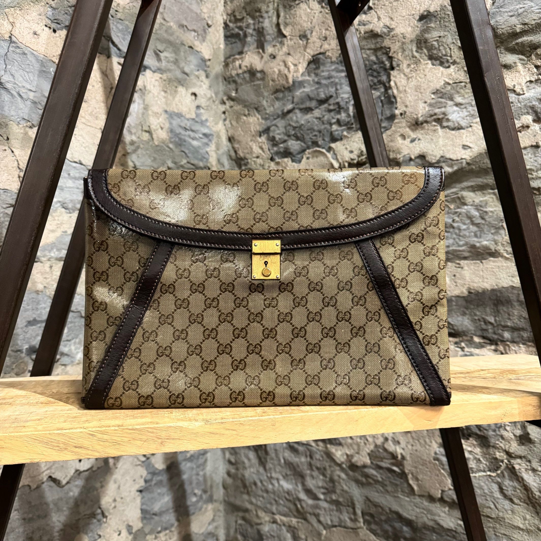 Gucci Gucci Vintage GG Canvas Portfolio Clutch Size ONE SIZE - 1 Thumbnail