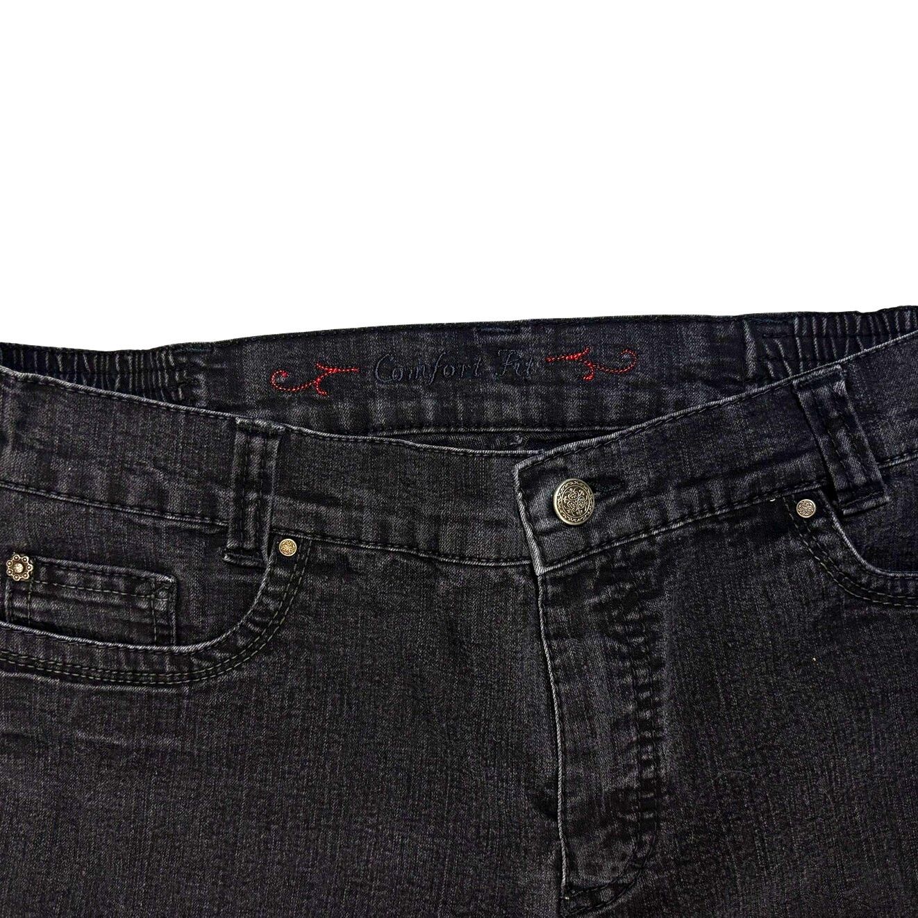 Vintage European Black Rhinestone/ Embroidered Jeans(US 10) (US 32) Size US 32 / EU 48 - 3 Thumbnail