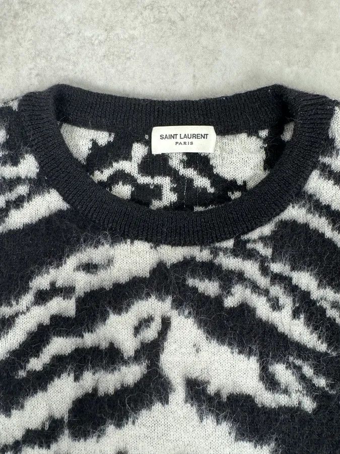 Saint Laurent Paris AW2014 Saint Laurent Zebra Wool Sweater by Hedi Slimane Size US S / EU 44-46 / 1 - 5 Thumbnail