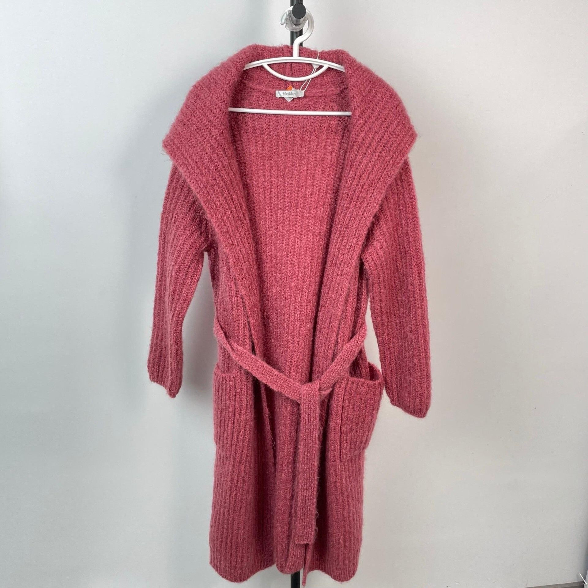 Max Mara MaxMara Pink Mohair Long Knit Coat Size M / US 6-8 / IT 42-44 - 1 Thumbnail
