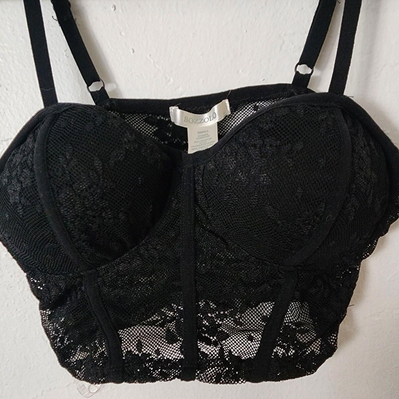 Other Bozzolo Bra Black Lace Underwire Crop Top Bohemian Goth Size ONE SIZE - 1 Thumbnail