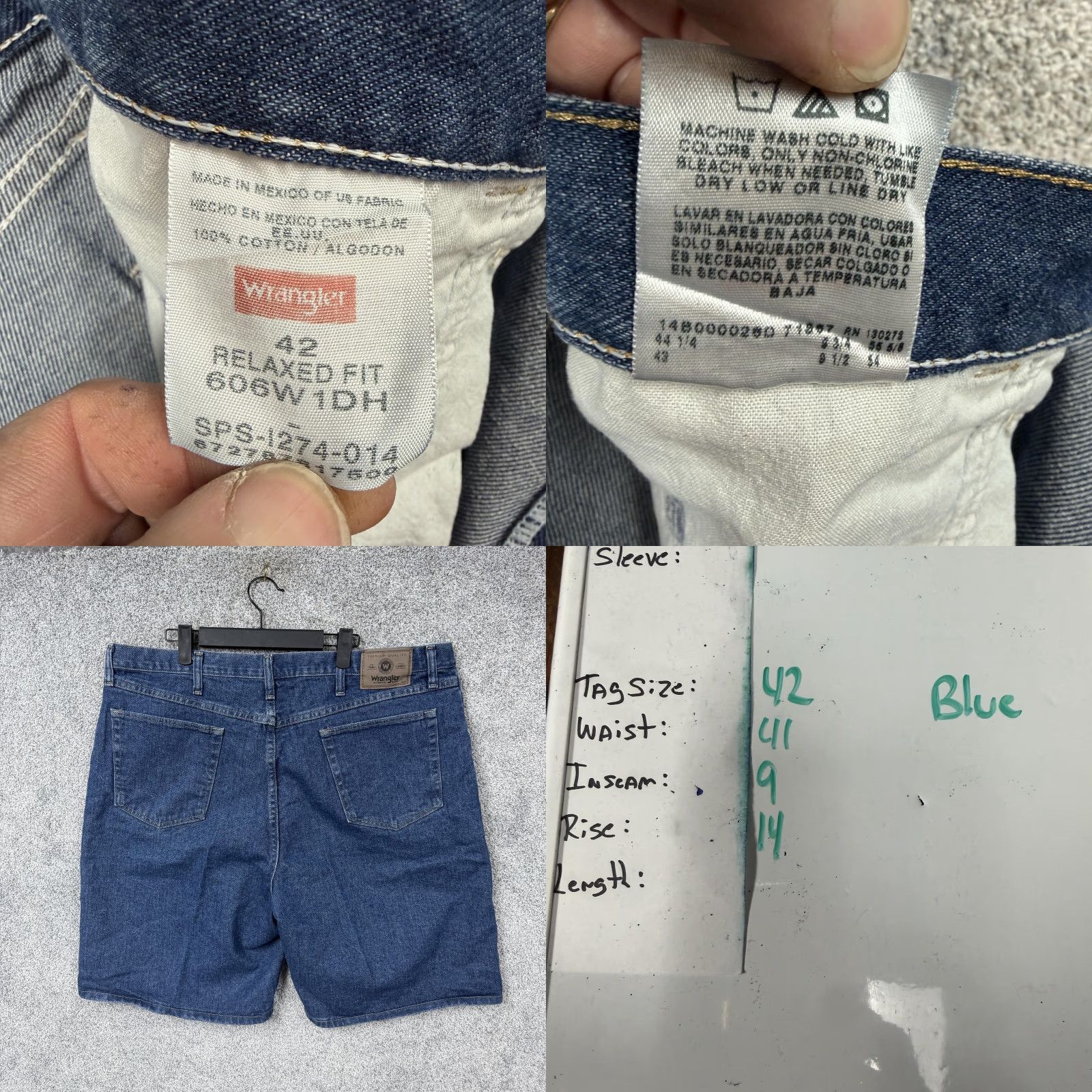Wrangler Wrangler Bermuda Shorts Mens 41x9 Relaxed Fit Blue Mid Wash Denim Casual Size US 41 - 8 Thumbnail